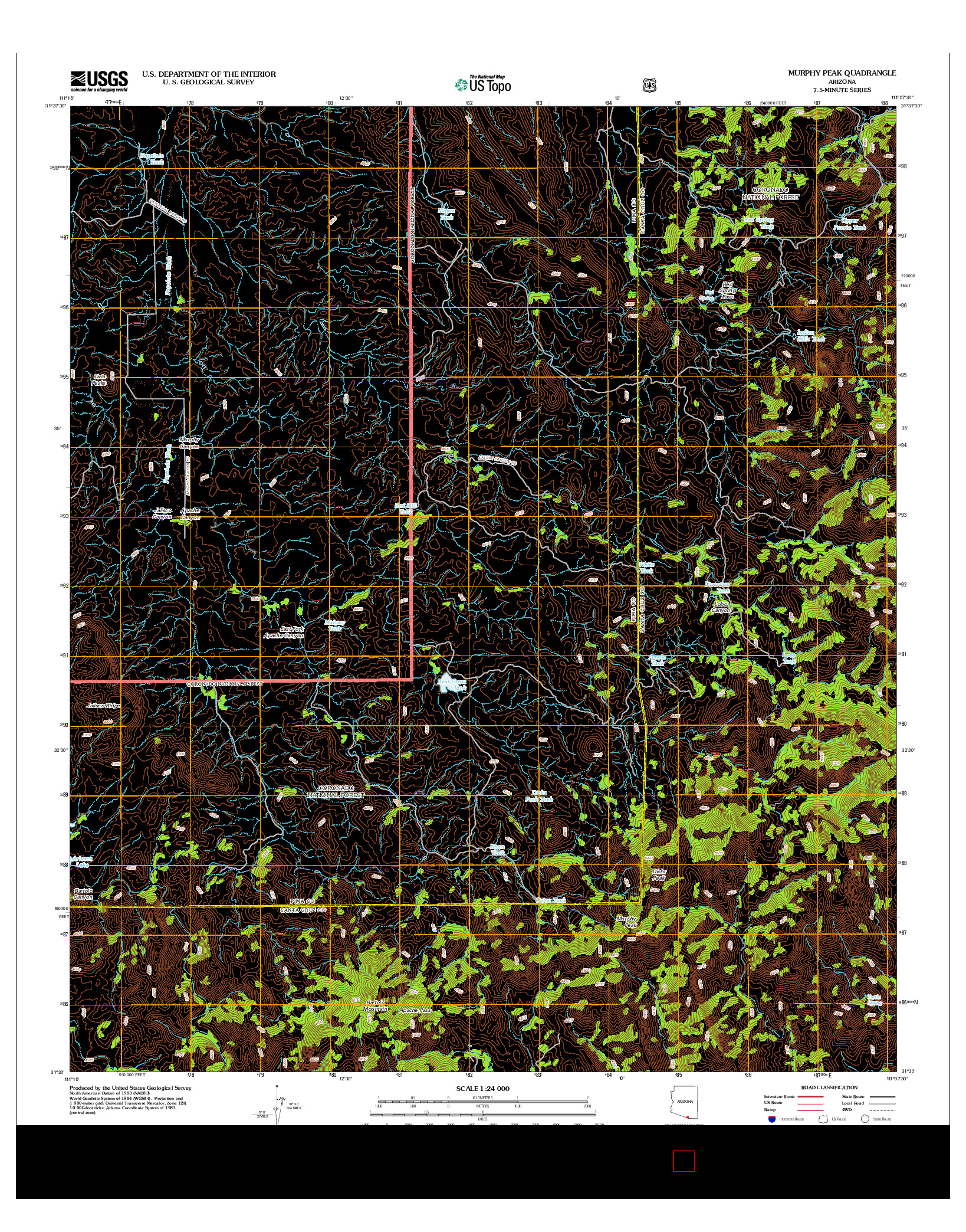 USGS US TOPO 7.5-MINUTE MAP FOR MURPHY PEAK, AZ 2012