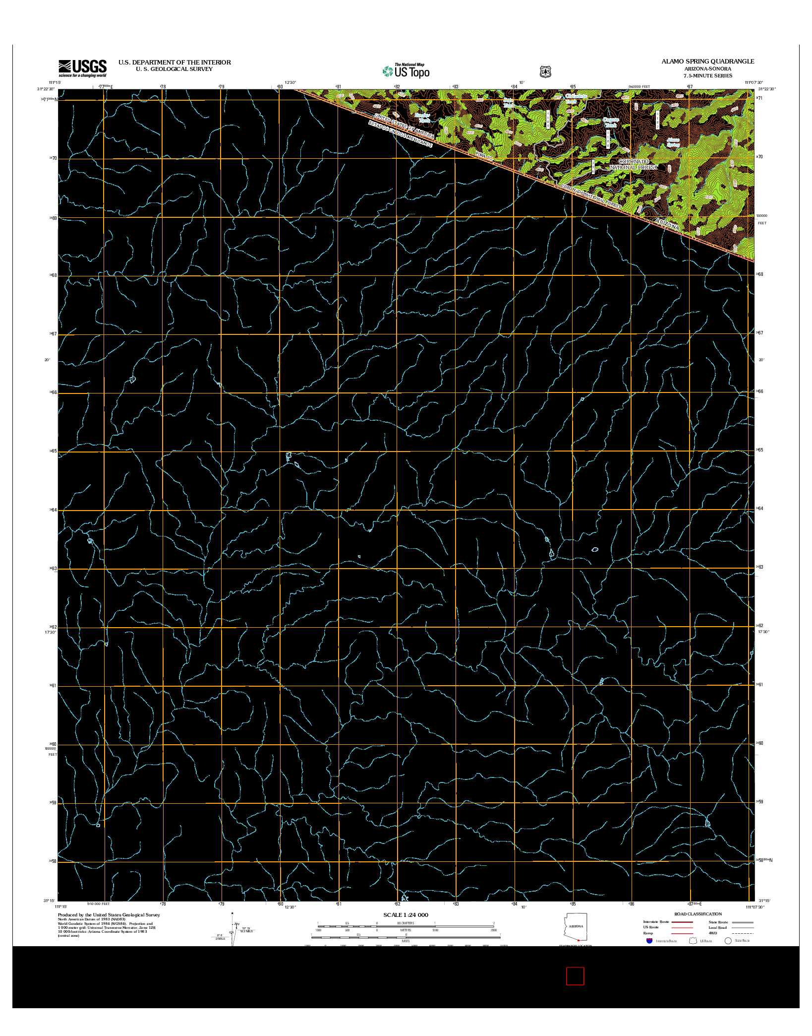 USGS US TOPO 7.5-MINUTE MAP FOR ALAMO SPRING, AZ-SON 2012