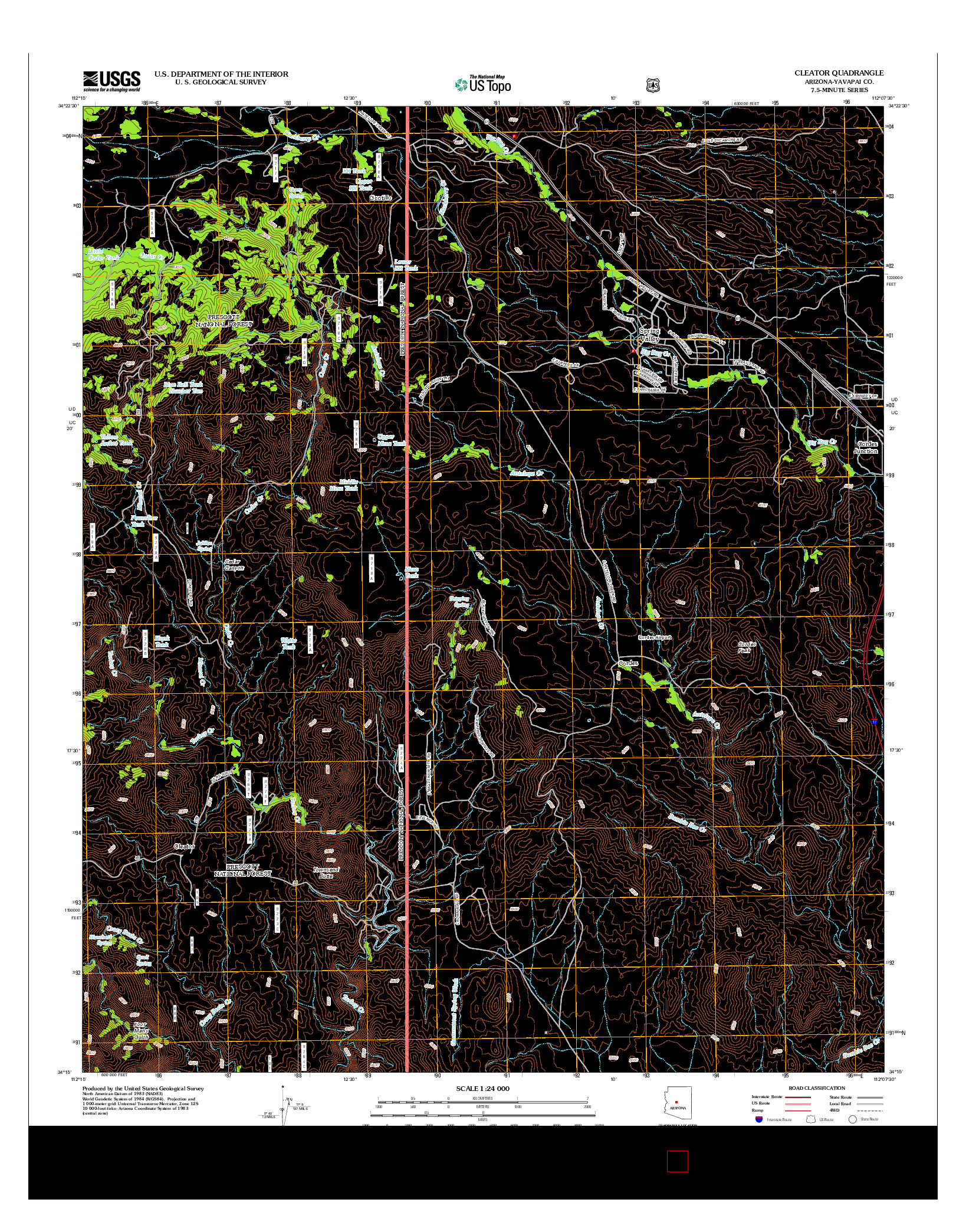 USGS US TOPO 7.5-MINUTE MAP FOR CLEATOR, AZ 2012