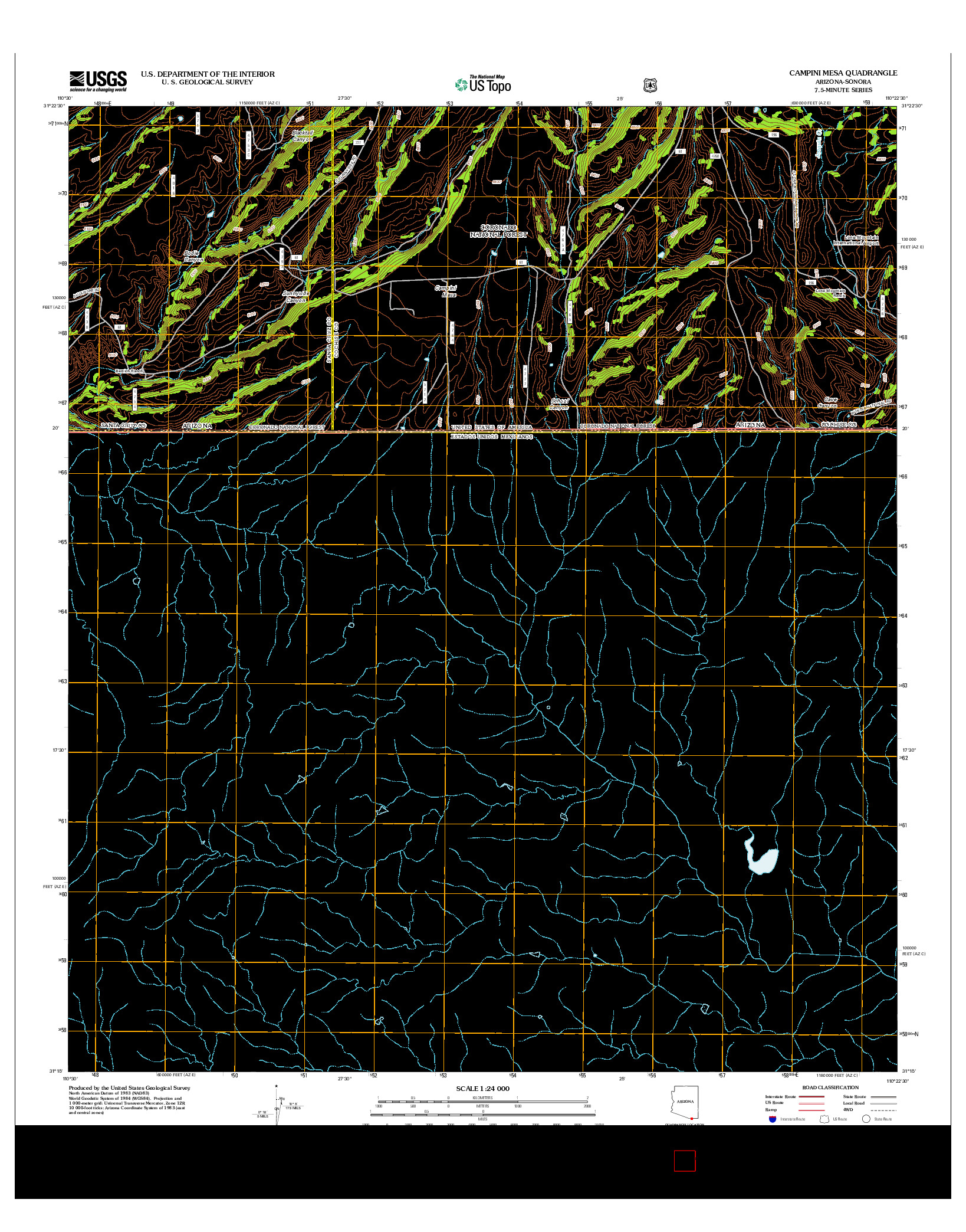 USGS US TOPO 7.5-MINUTE MAP FOR CAMPINI MESA, AZ-SON 2012