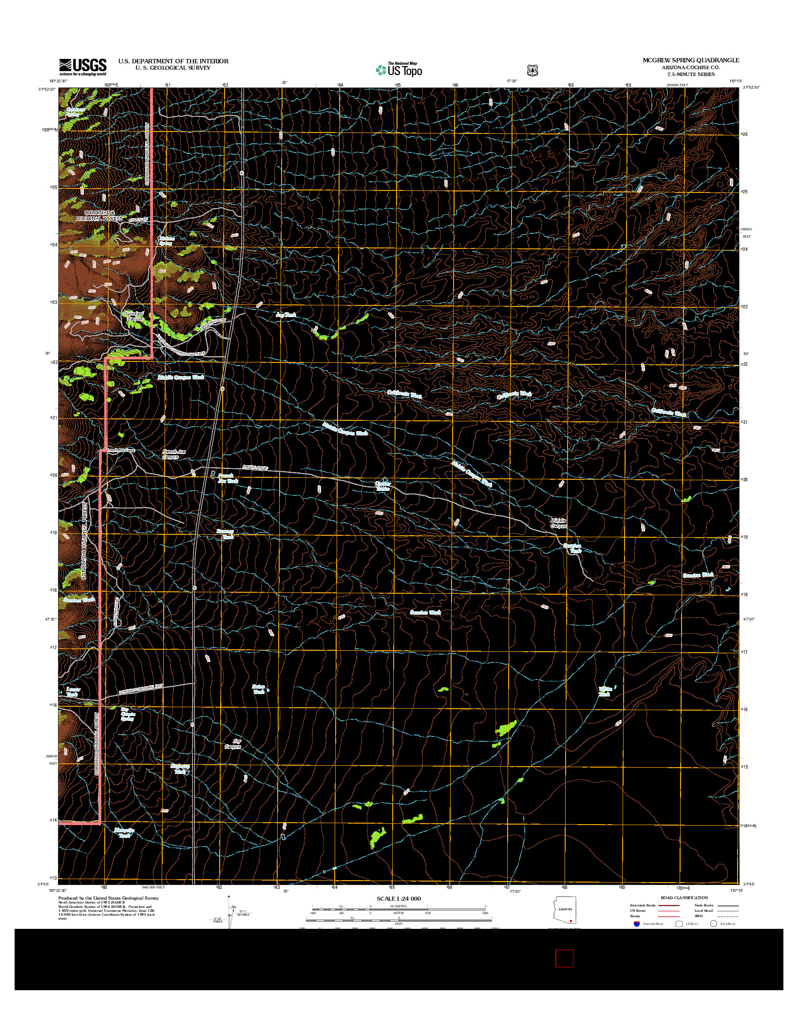 USGS US TOPO 7.5-MINUTE MAP FOR MCGREW SPRING, AZ 2012