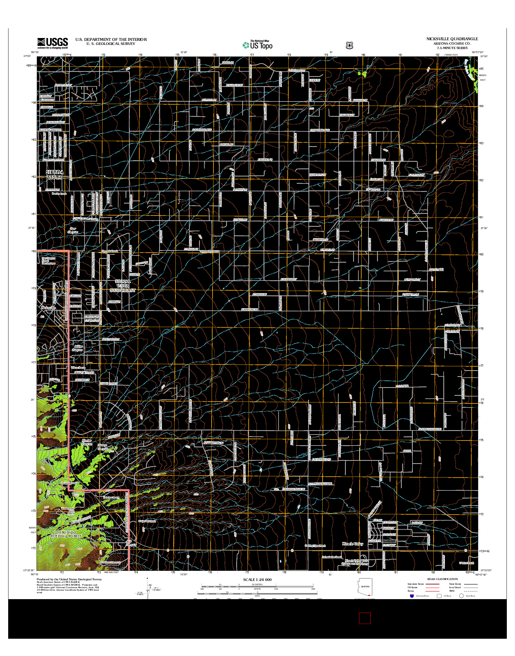 USGS US TOPO 7.5-MINUTE MAP FOR NICKSVILLE, AZ 2012