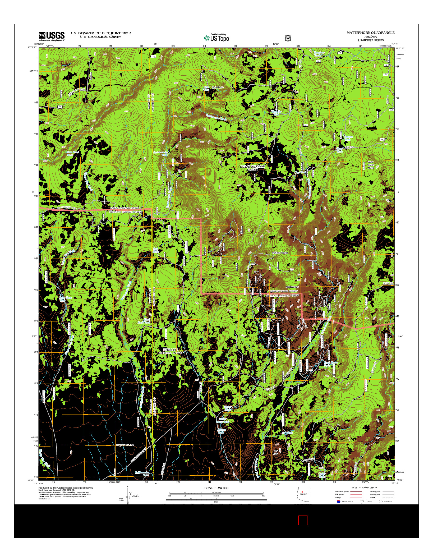 USGS US TOPO 7.5-MINUTE MAP FOR MATTERHORN, AZ 2012