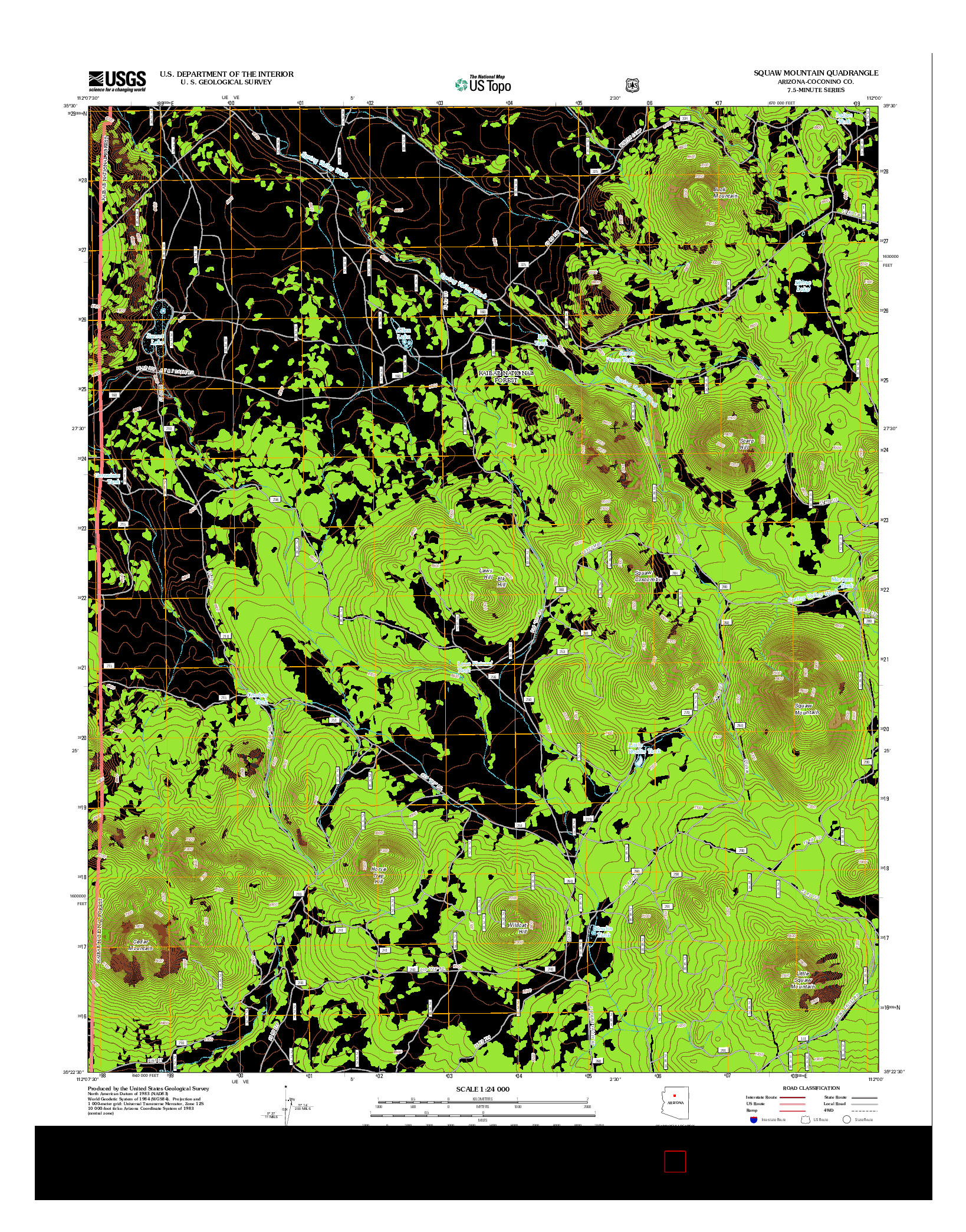 USGS US TOPO 7.5-MINUTE MAP FOR SQUAW MOUNTAIN, AZ 2012