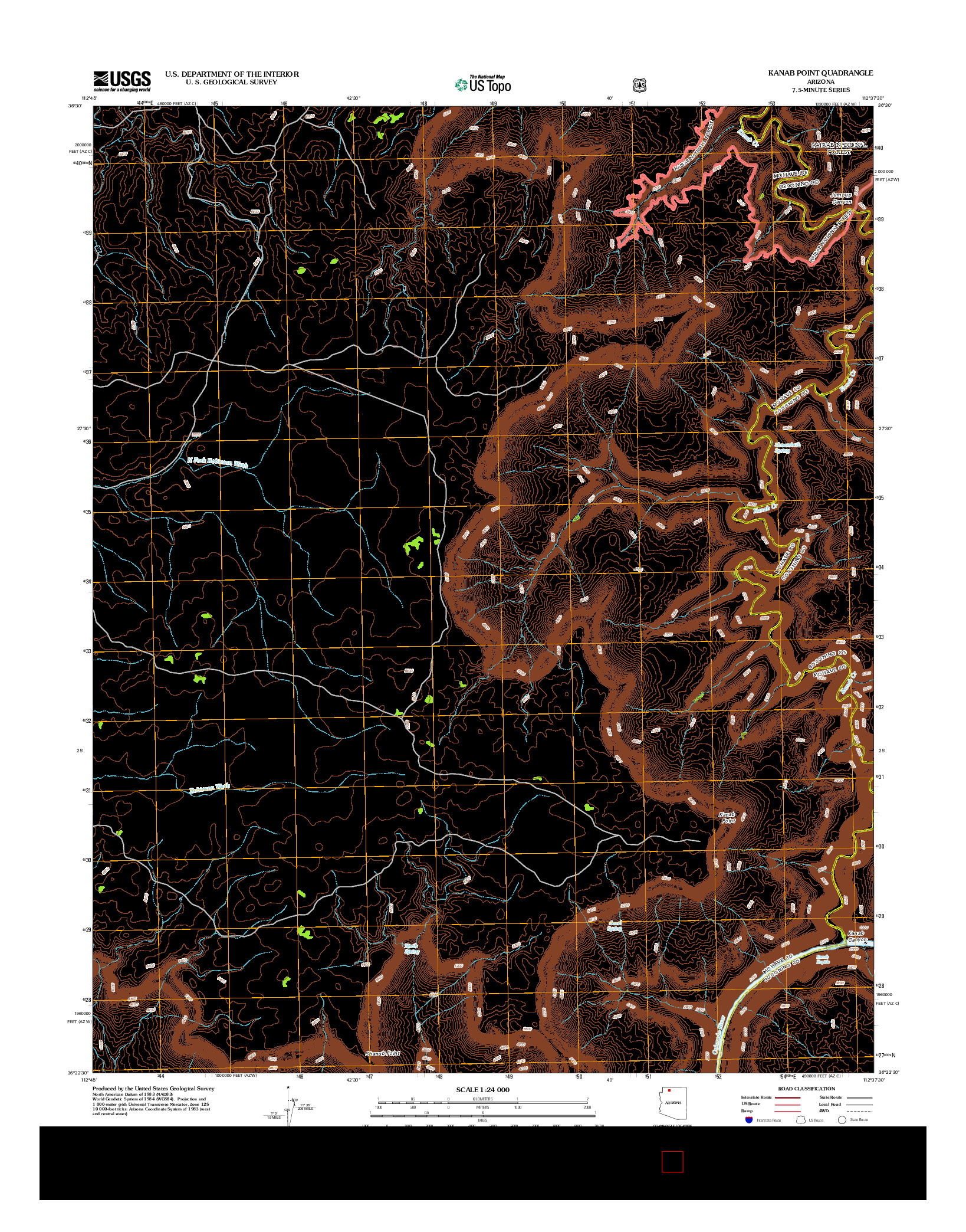 USGS US TOPO 7.5-MINUTE MAP FOR KANAB POINT, AZ 2012