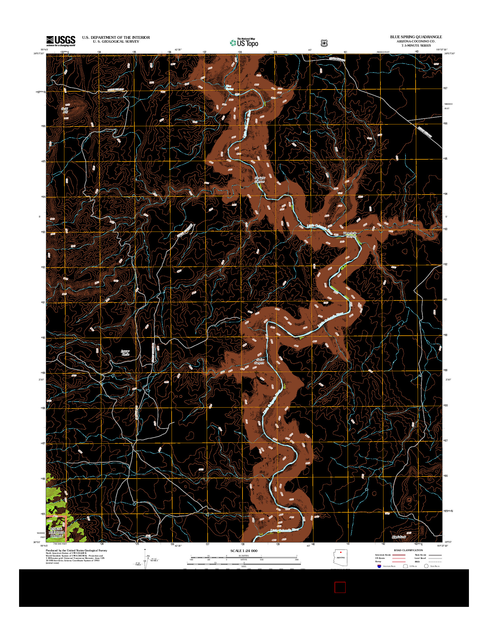 USGS US TOPO 7.5-MINUTE MAP FOR BLUE SPRING, AZ 2012