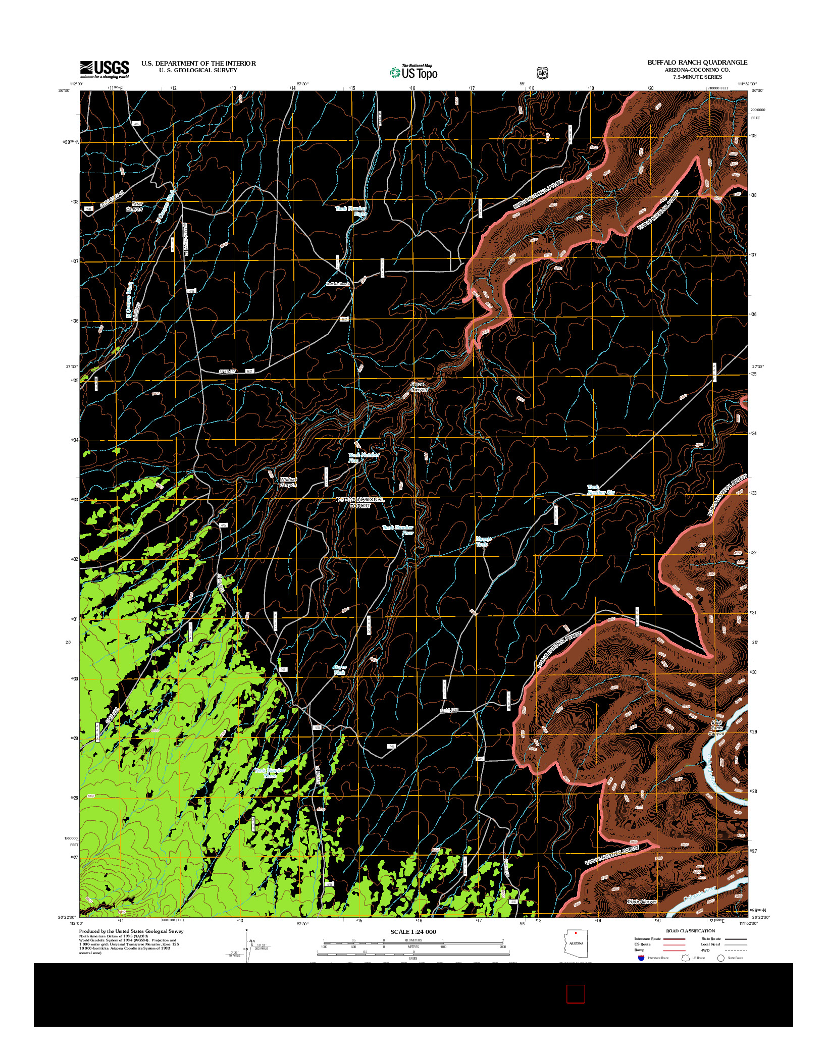 USGS US TOPO 7.5-MINUTE MAP FOR BUFFALO RANCH, AZ 2012