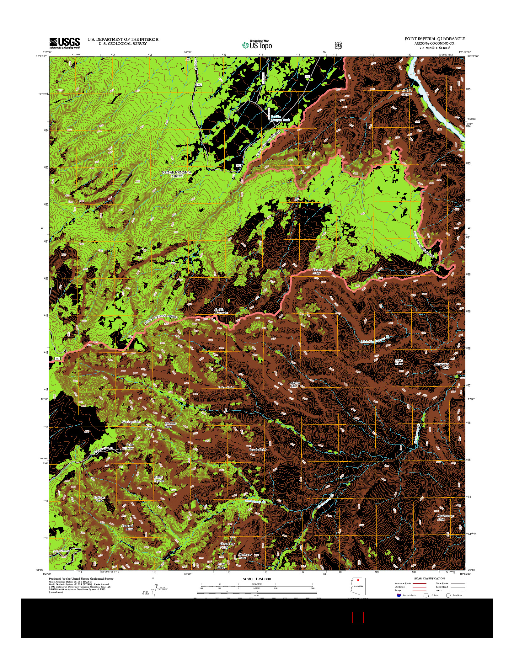 USGS US TOPO 7.5-MINUTE MAP FOR POINT IMPERIAL, AZ 2012