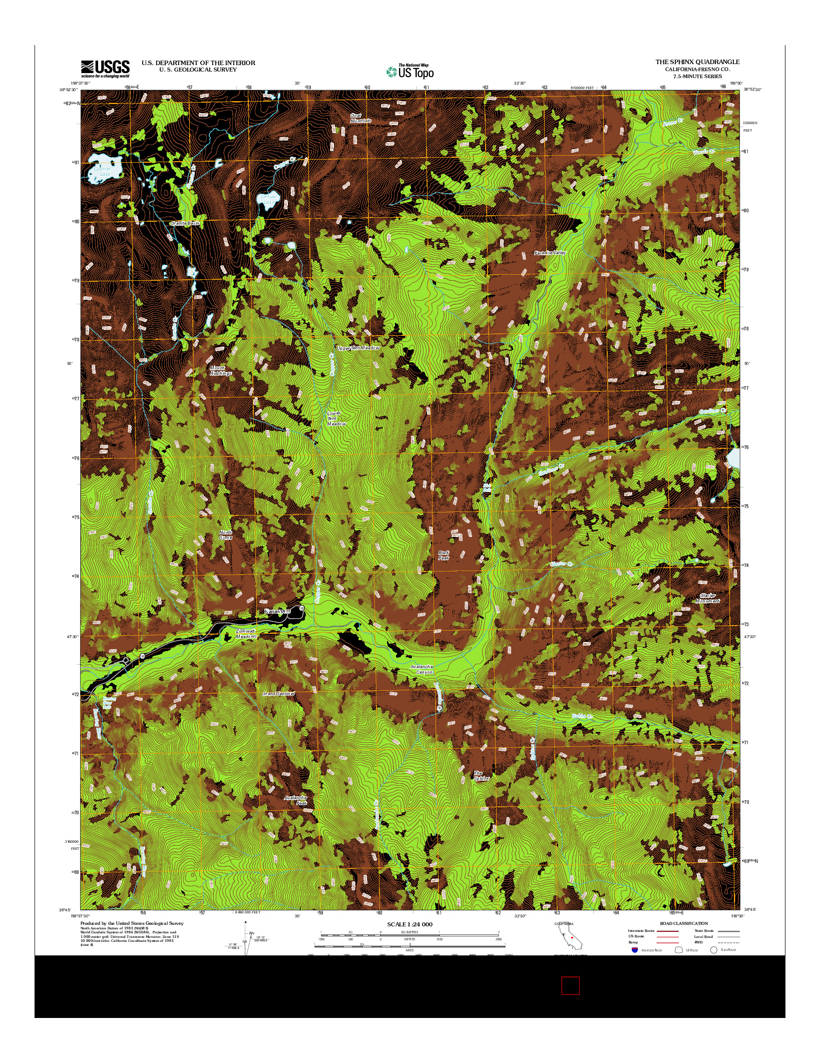 USGS US TOPO 7.5-MINUTE MAP FOR THE SPHINX, CA 2012