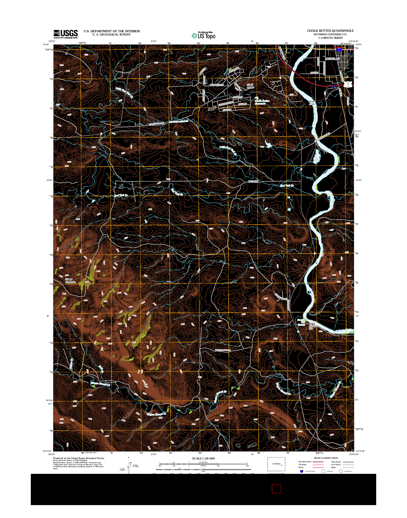 USGS US TOPO 7.5-MINUTE MAP FOR CHALK BUTTES, WY 2012