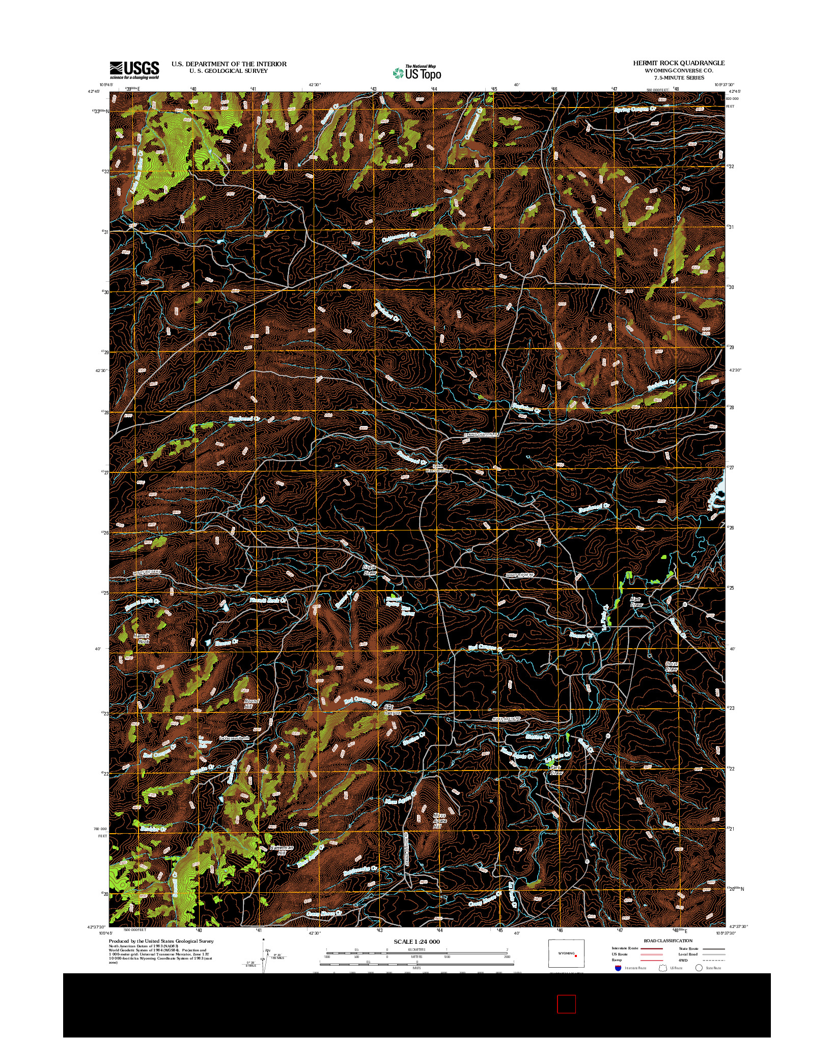 USGS US TOPO 7.5-MINUTE MAP FOR HERMIT ROCK, WY 2012