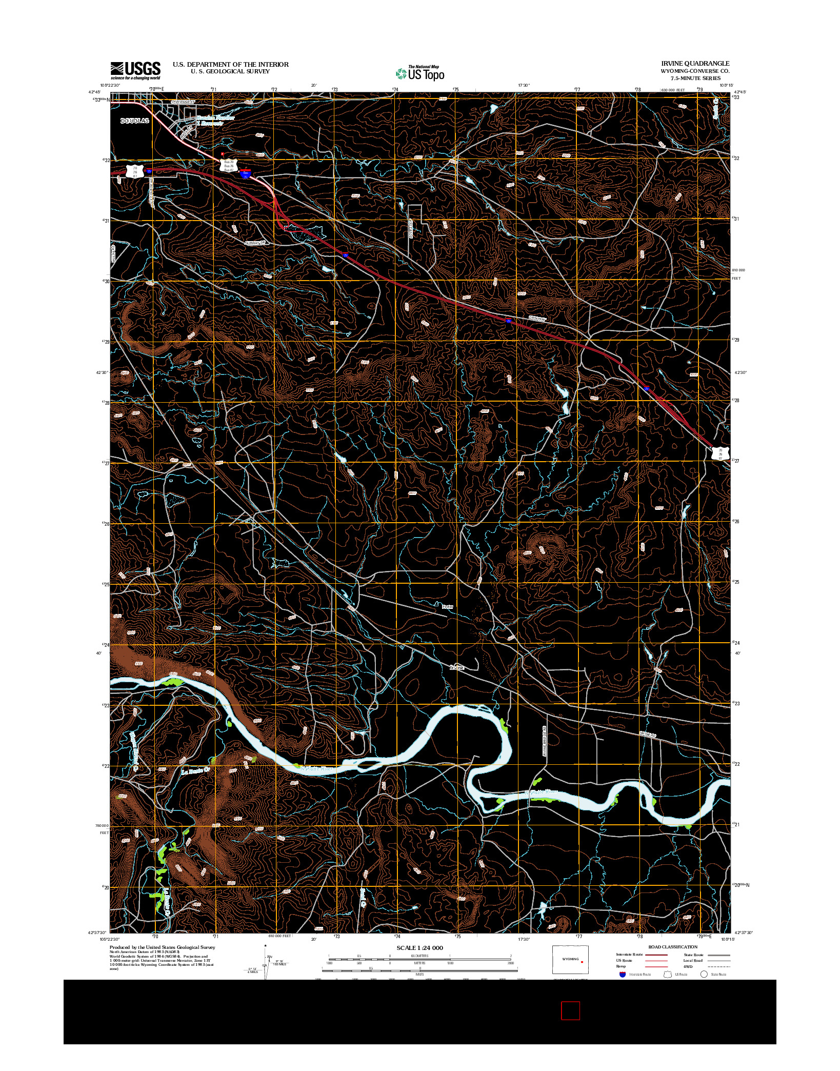 USGS US TOPO 7.5-MINUTE MAP FOR IRVINE, WY 2012