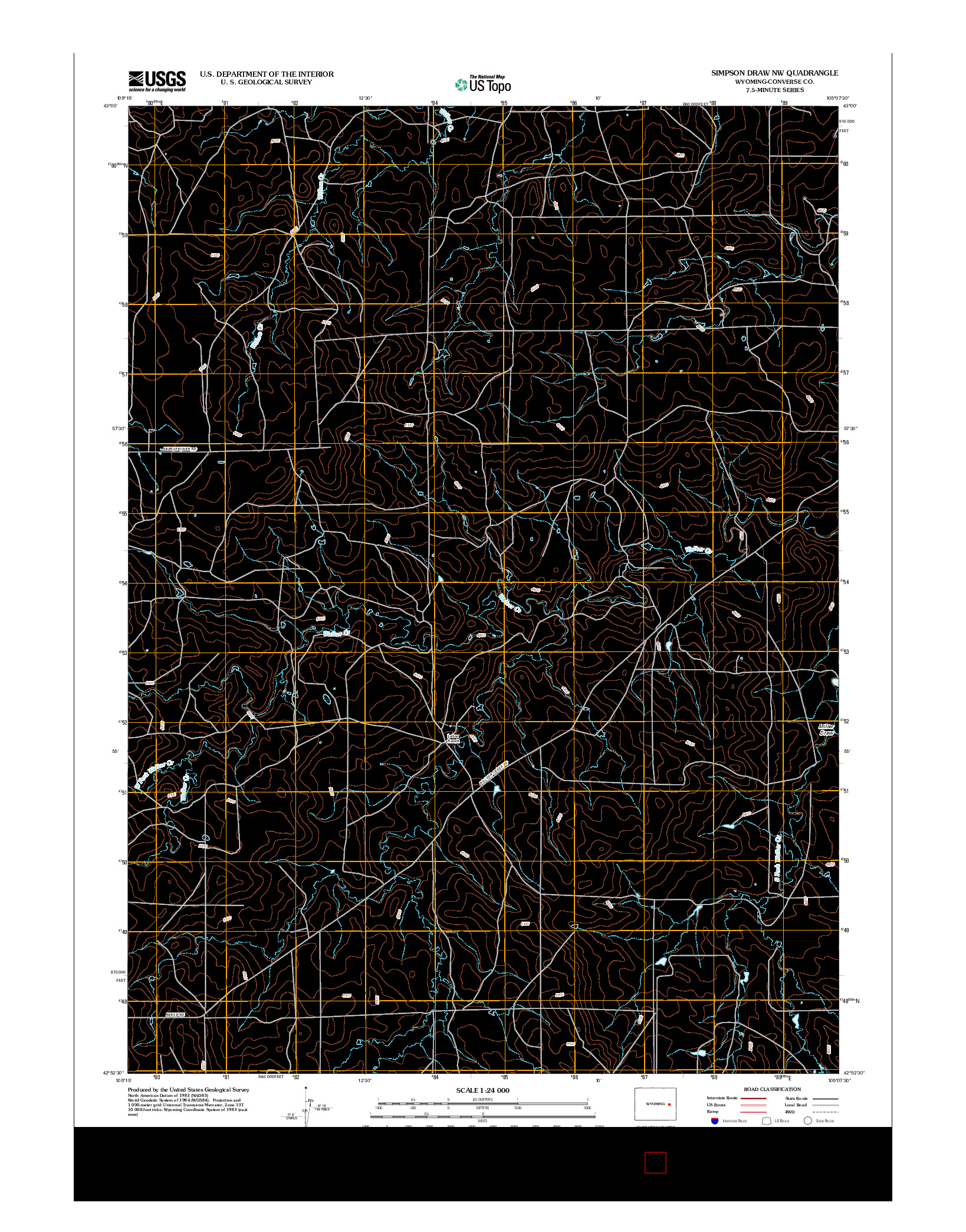 USGS US TOPO 7.5-MINUTE MAP FOR SIMPSON DRAW NW, WY 2012
