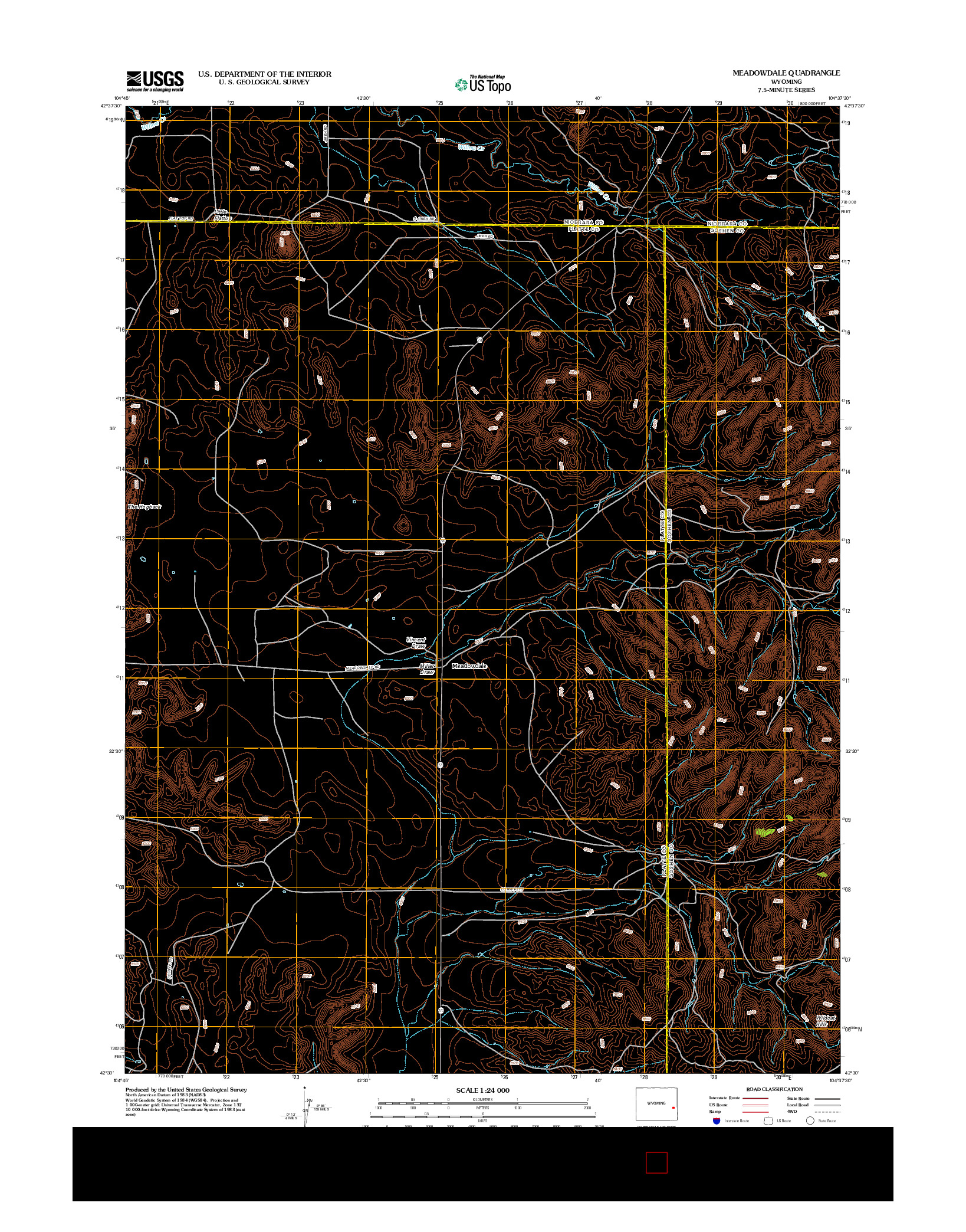 USGS US TOPO 7.5-MINUTE MAP FOR MEADOWDALE, WY 2012