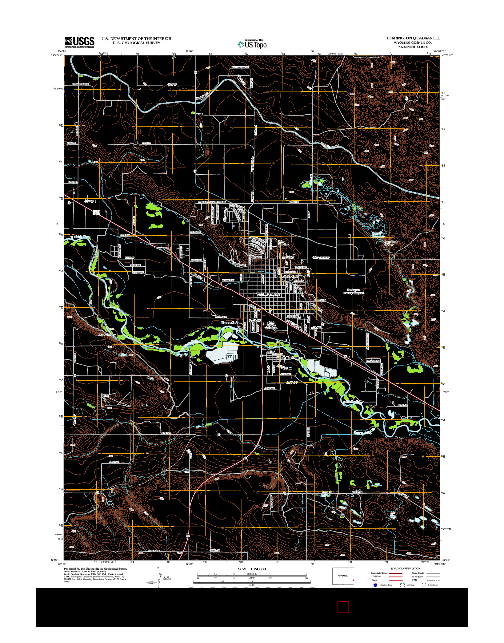 USGS US TOPO 7.5-MINUTE MAP FOR TORRINGTON, WY 2012
