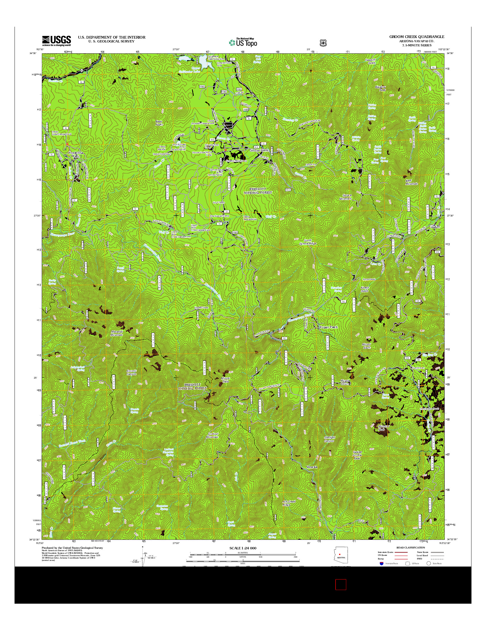 USGS US TOPO 7.5-MINUTE MAP FOR GROOM CREEK, AZ 2012