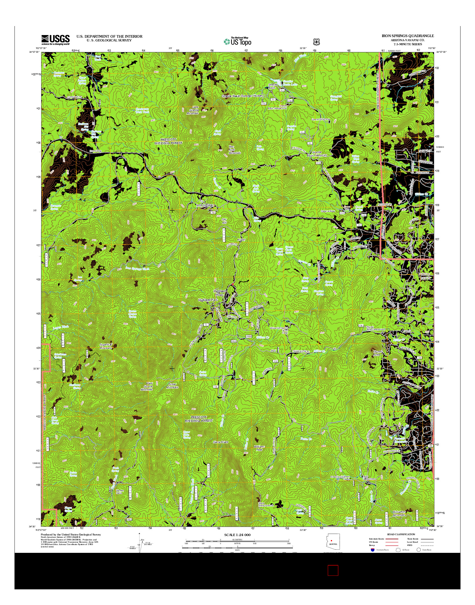 USGS US TOPO 7.5-MINUTE MAP FOR IRON SPRINGS, AZ 2012
