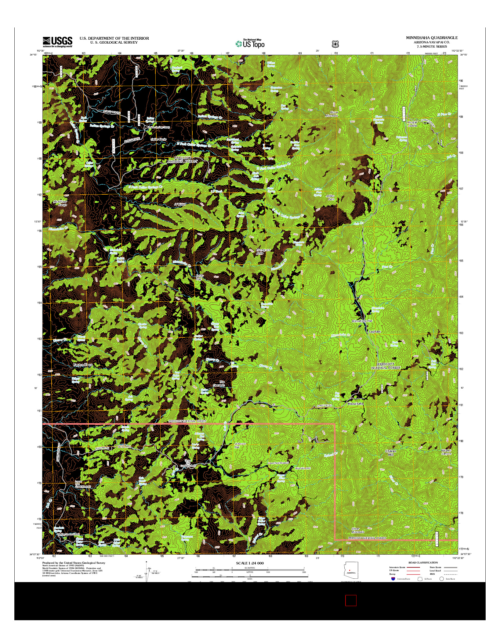 USGS US TOPO 7.5-MINUTE MAP FOR MINNEHAHA, AZ 2012