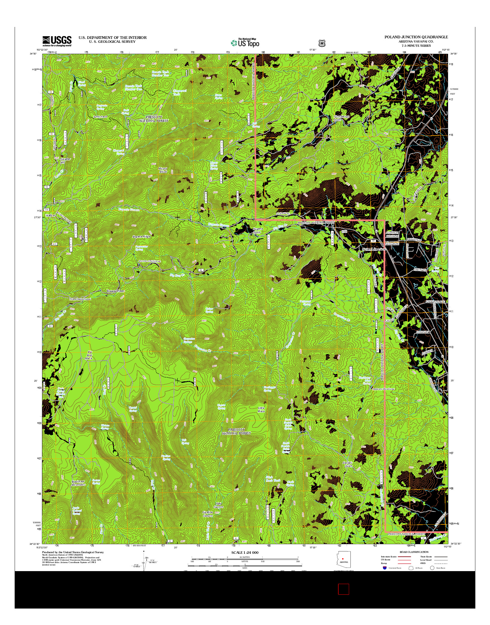 USGS US TOPO 7.5-MINUTE MAP FOR POLAND JUNCTION, AZ 2012