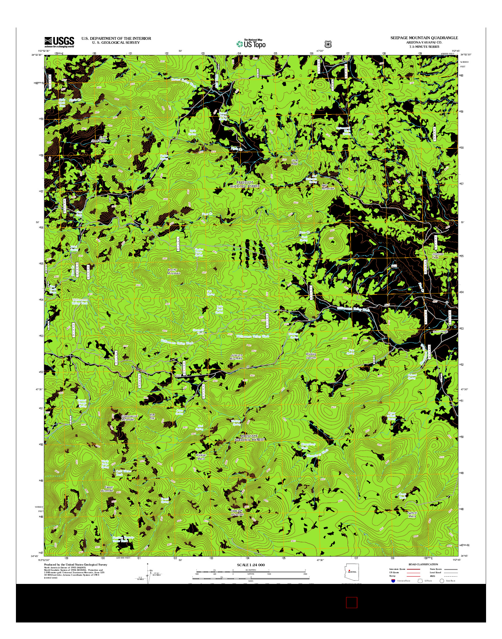 USGS US TOPO 7.5-MINUTE MAP FOR SEEPAGE MOUNTAIN, AZ 2012