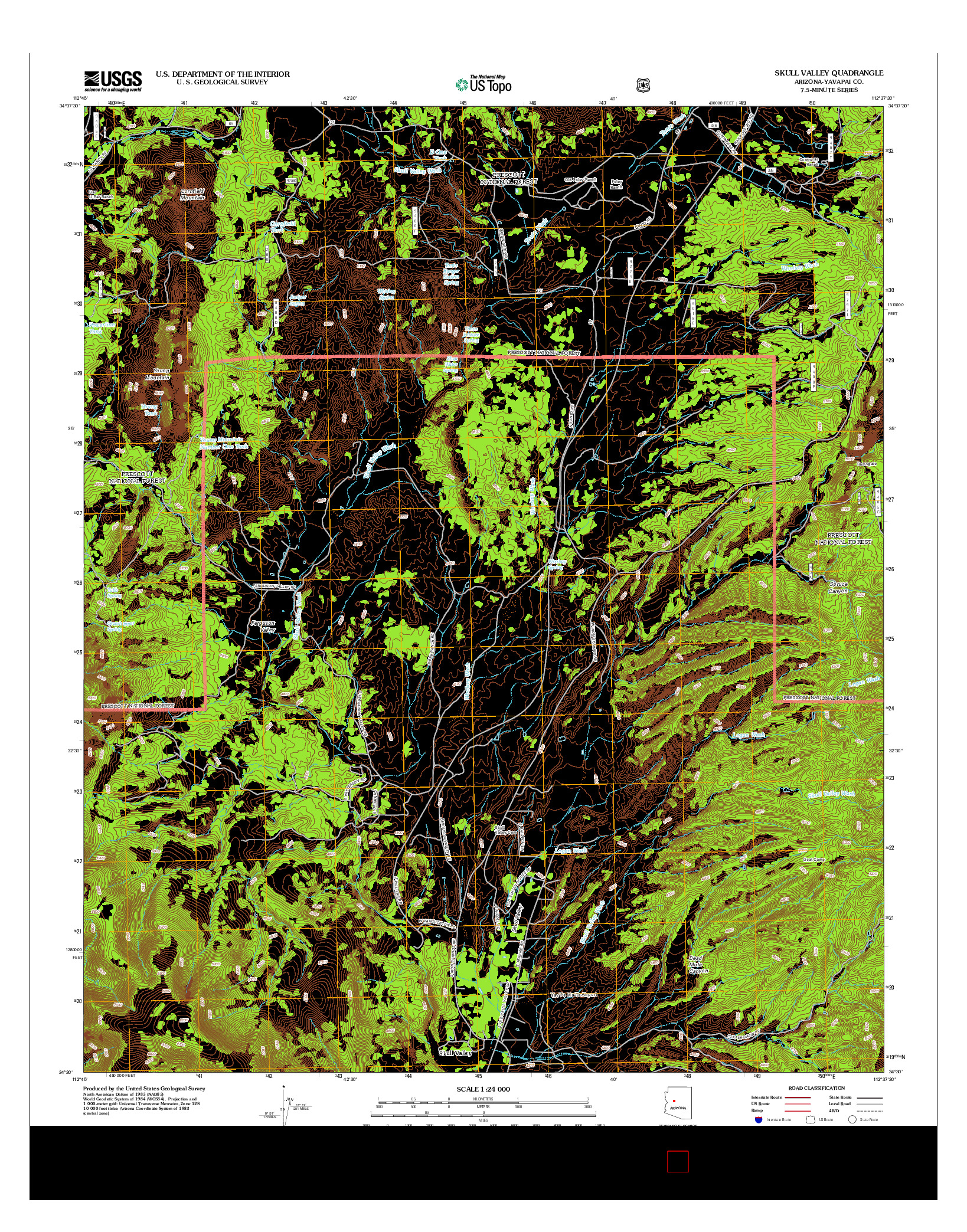 USGS US TOPO 7.5-MINUTE MAP FOR SKULL VALLEY, AZ 2012