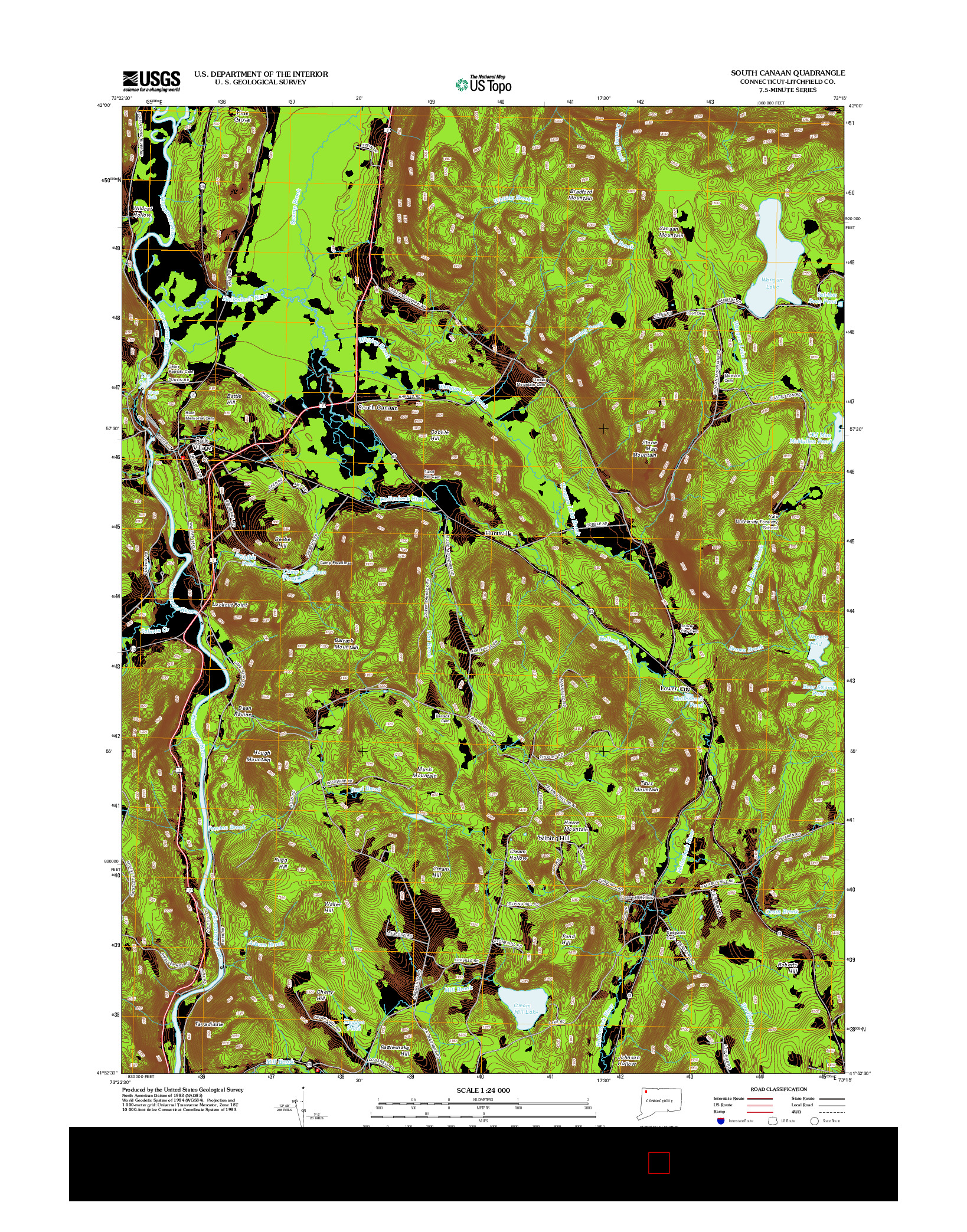 USGS US TOPO 7.5-MINUTE MAP FOR SOUTH CANAAN, CT 2012