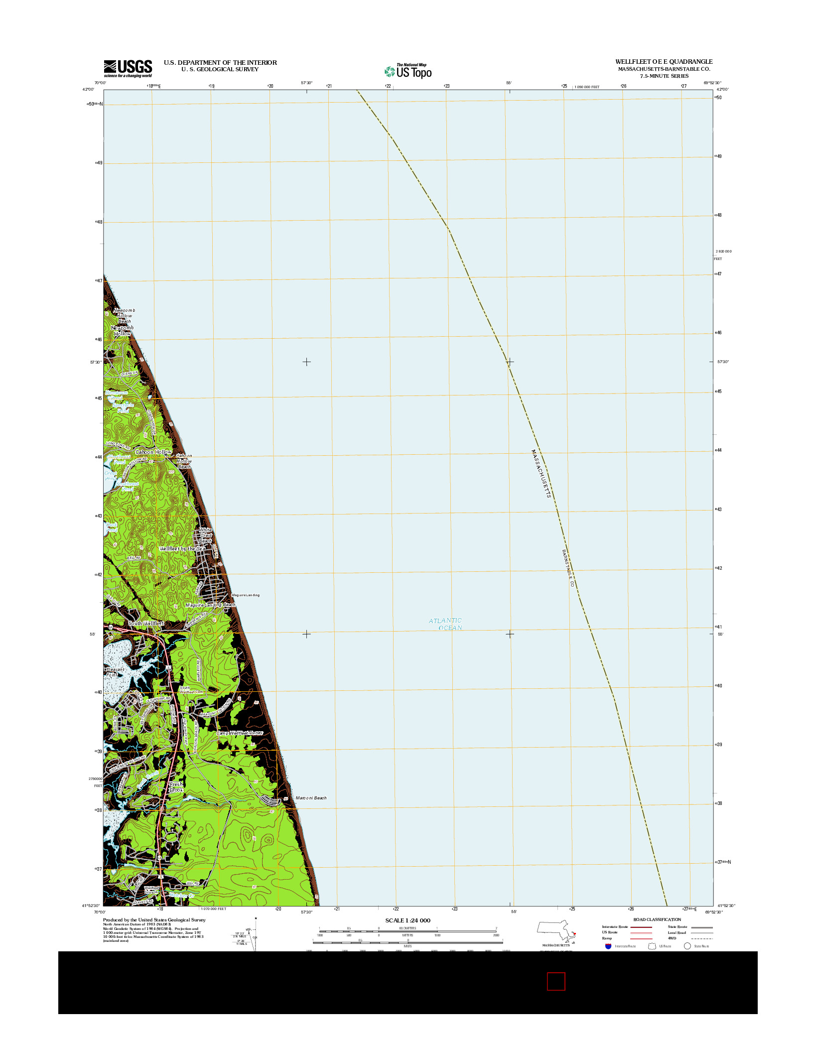 USGS US TOPO 7.5-MINUTE MAP FOR WELLFLEET OE E, MA 2012