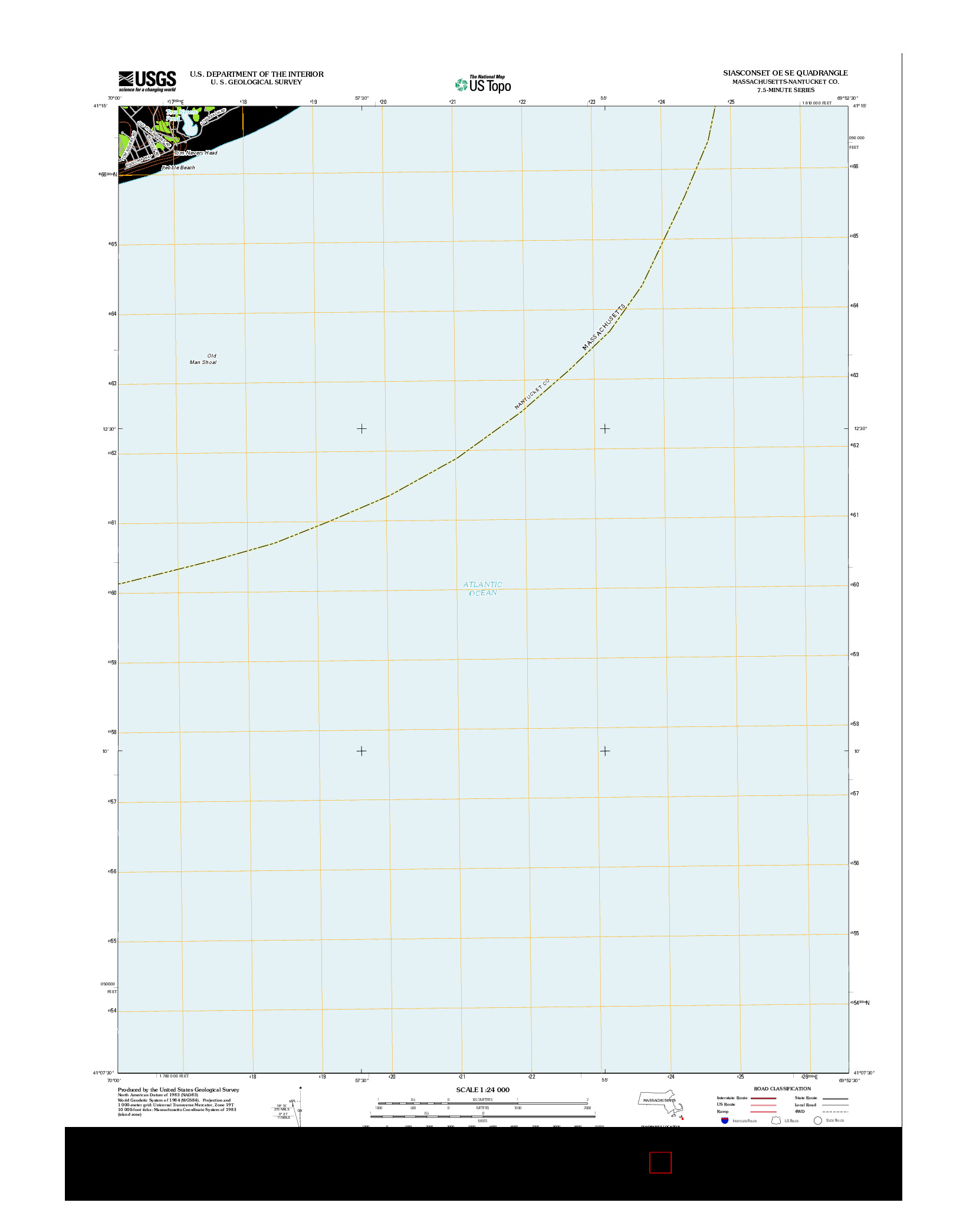 USGS US TOPO 7.5-MINUTE MAP FOR SIASCONSET OE SE, MA 2012