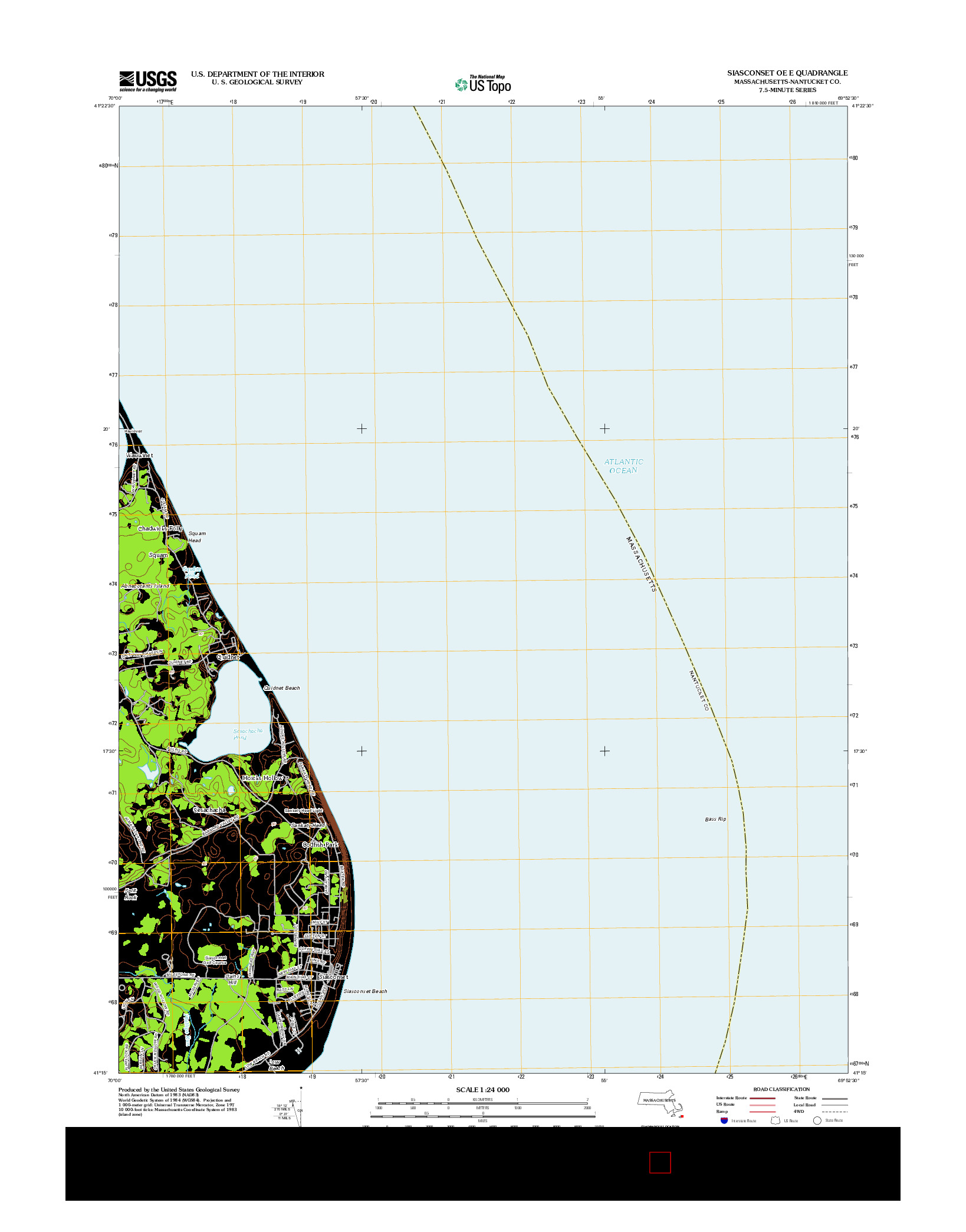 USGS US TOPO 7.5-MINUTE MAP FOR SIASCONSET OE E, MA 2012