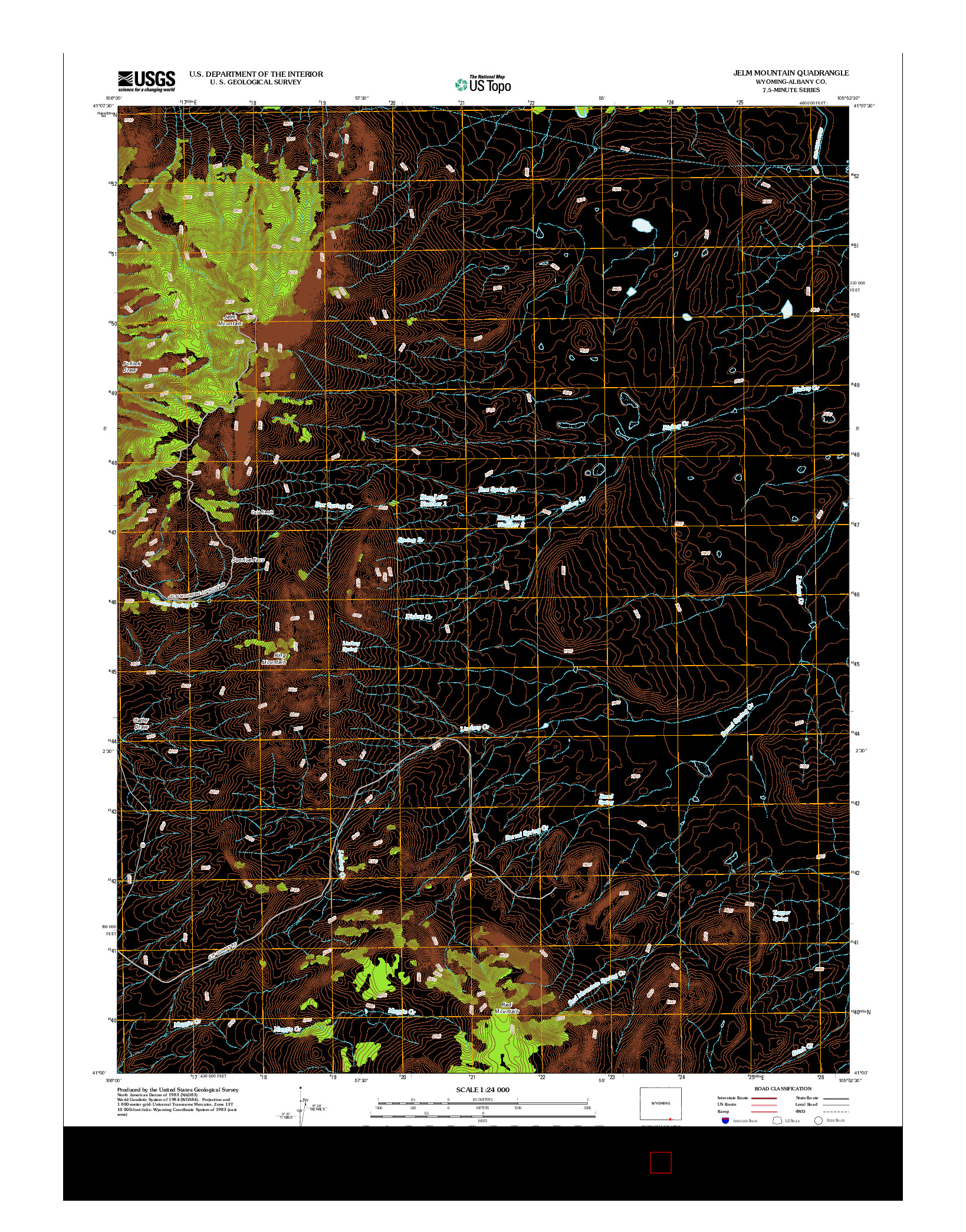 USGS US TOPO 7.5-MINUTE MAP FOR JELM MOUNTAIN, WY 2012