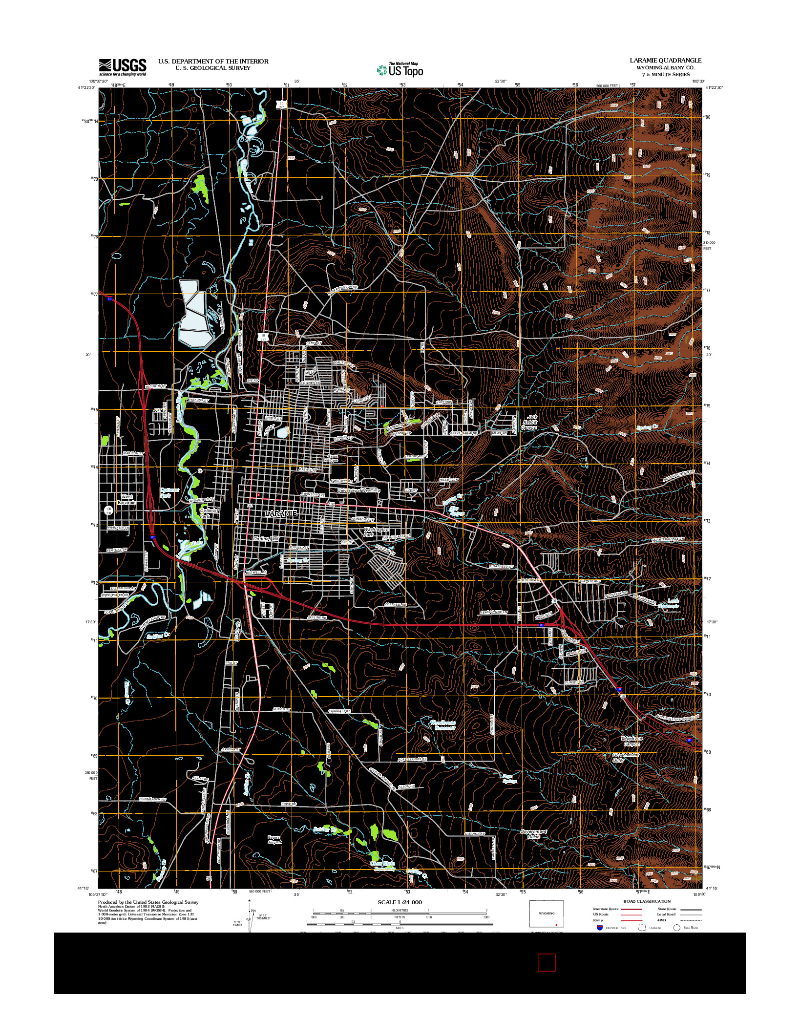 USGS US TOPO 7.5-MINUTE MAP FOR LARAMIE, WY 2012