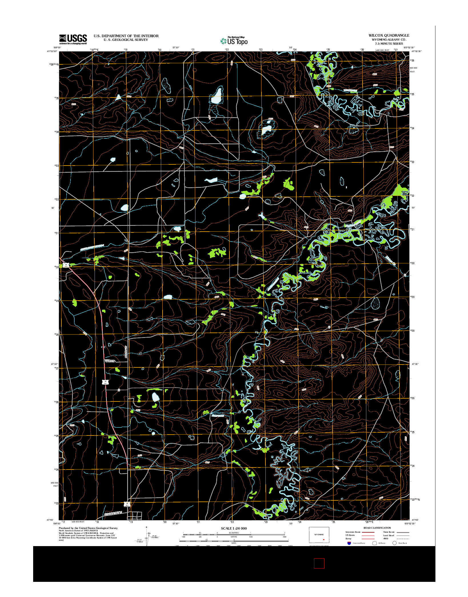 USGS US TOPO 7.5-MINUTE MAP FOR WILCOX, WY 2012