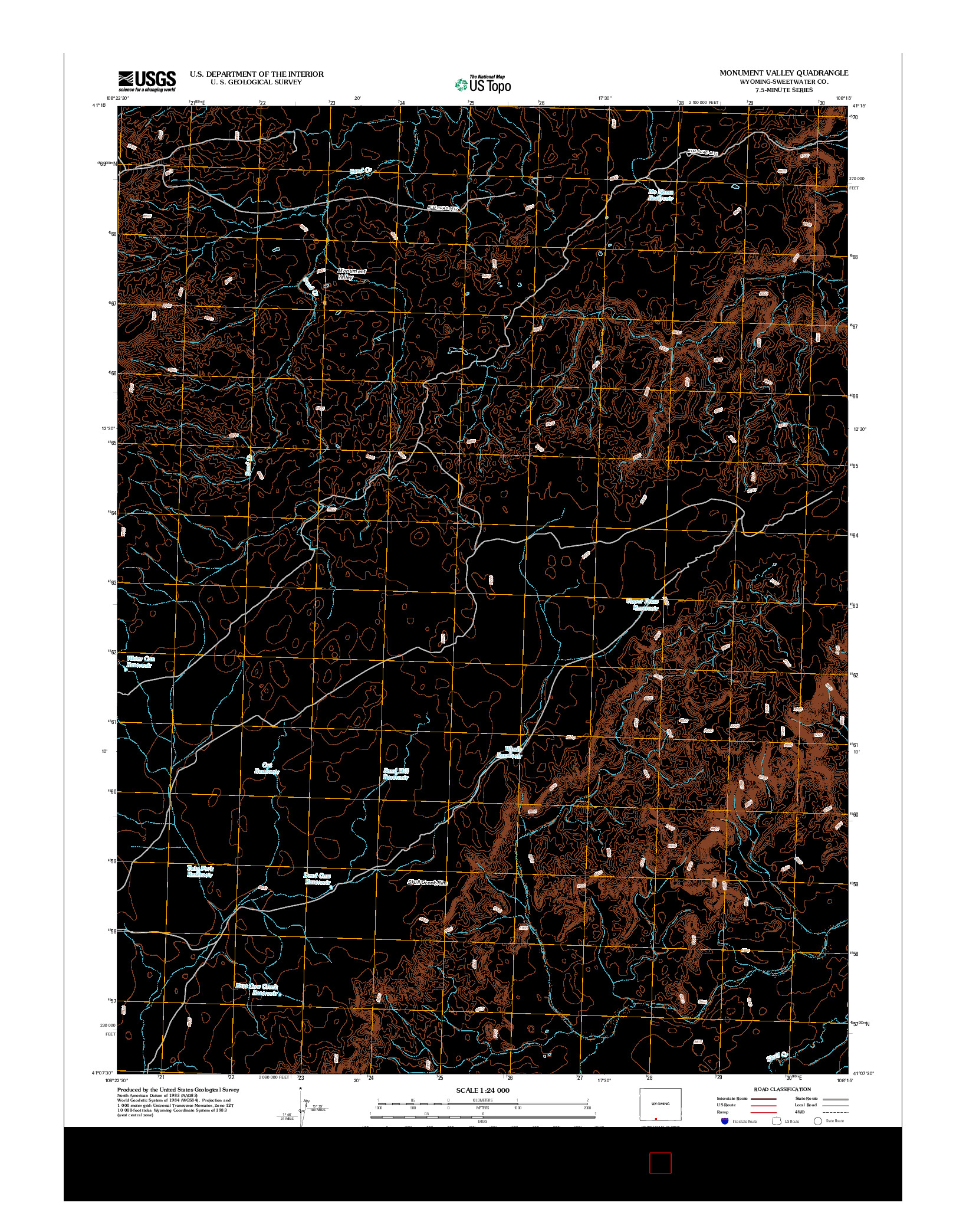 USGS US TOPO 7.5-MINUTE MAP FOR MONUMENT VALLEY, WY 2012