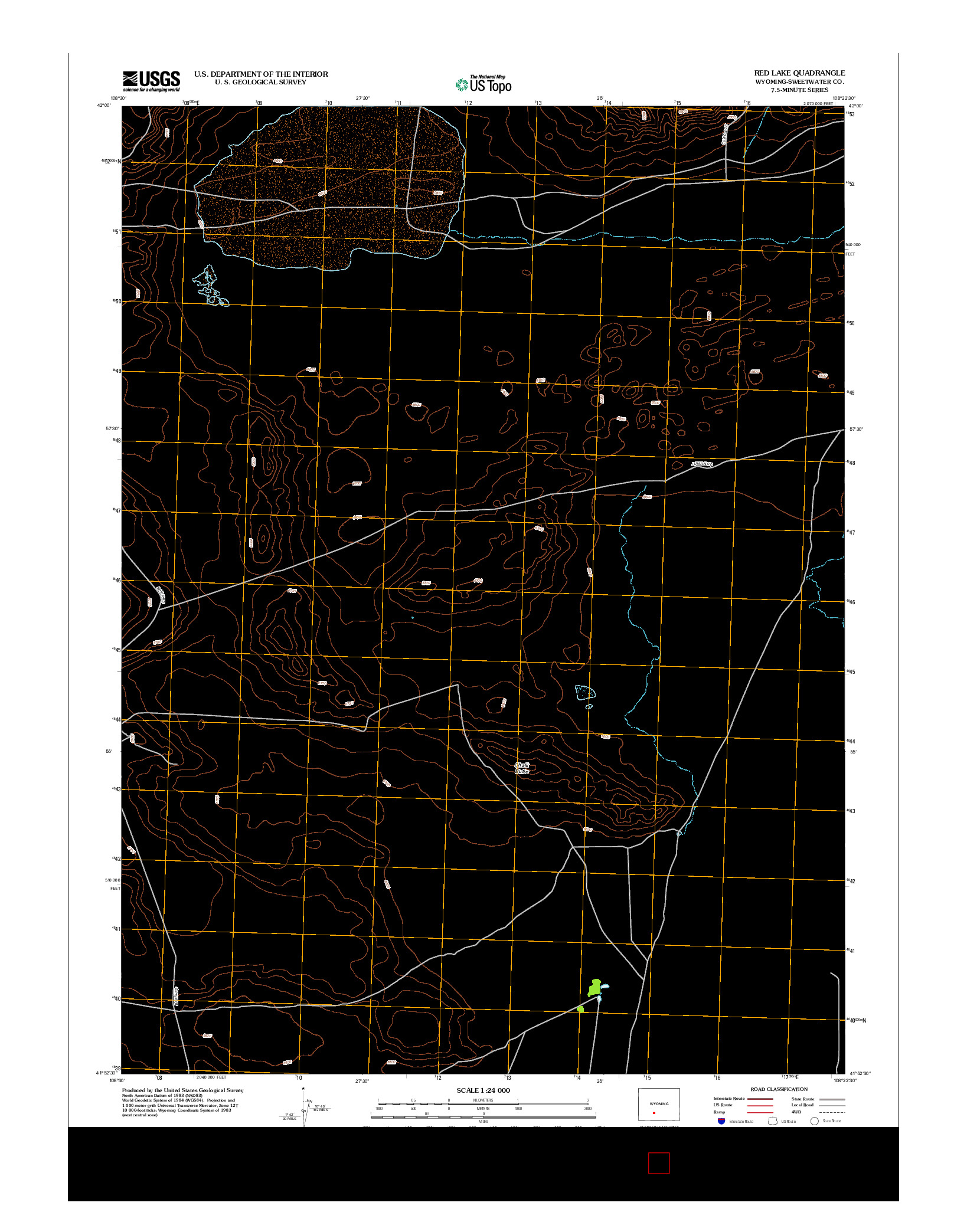 USGS US TOPO 7.5-MINUTE MAP FOR RED LAKE, WY 2012