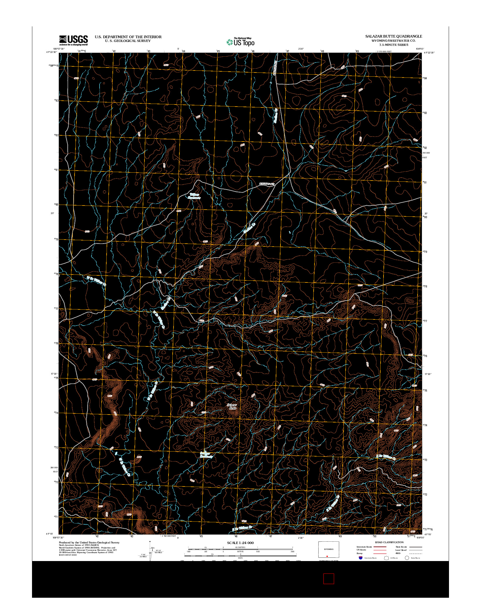 USGS US TOPO 7.5-MINUTE MAP FOR SALAZAR BUTTE, WY 2012