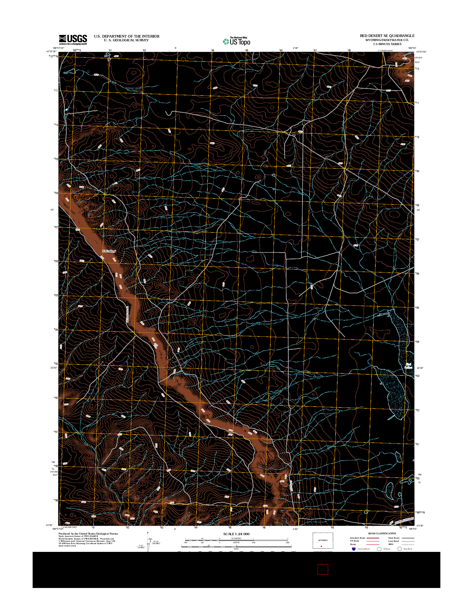 USGS US TOPO 7.5-MINUTE MAP FOR RED DESERT SE, WY 2012