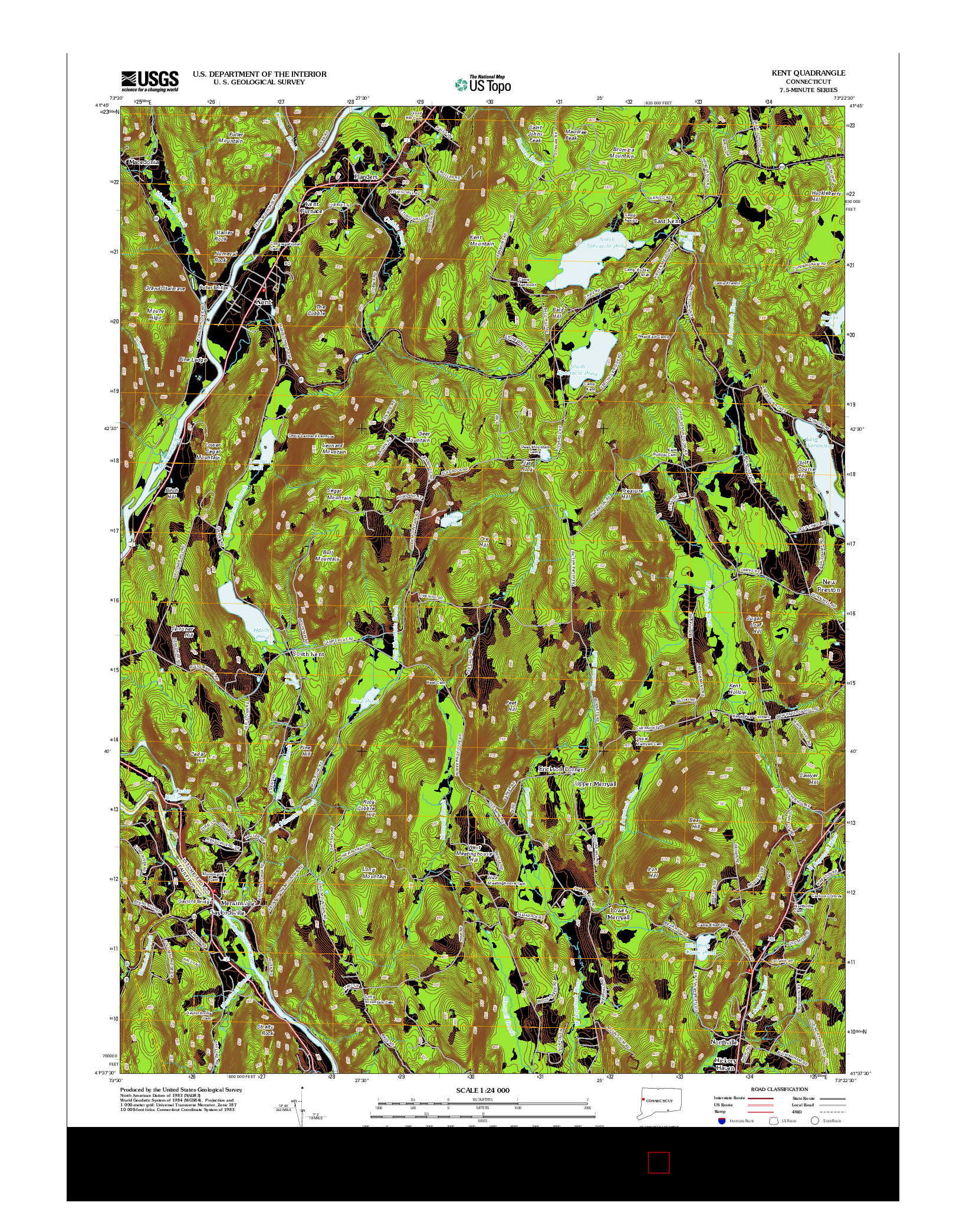 USGS US TOPO 7.5-MINUTE MAP FOR KENT, CT 2012