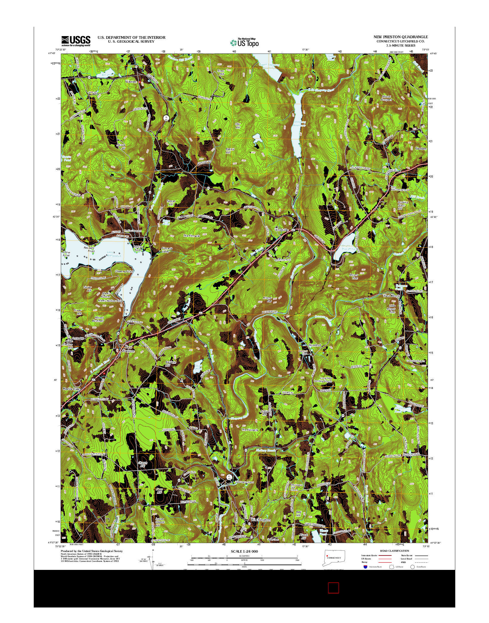 USGS US TOPO 7.5-MINUTE MAP FOR NEW PRESTON, CT 2012