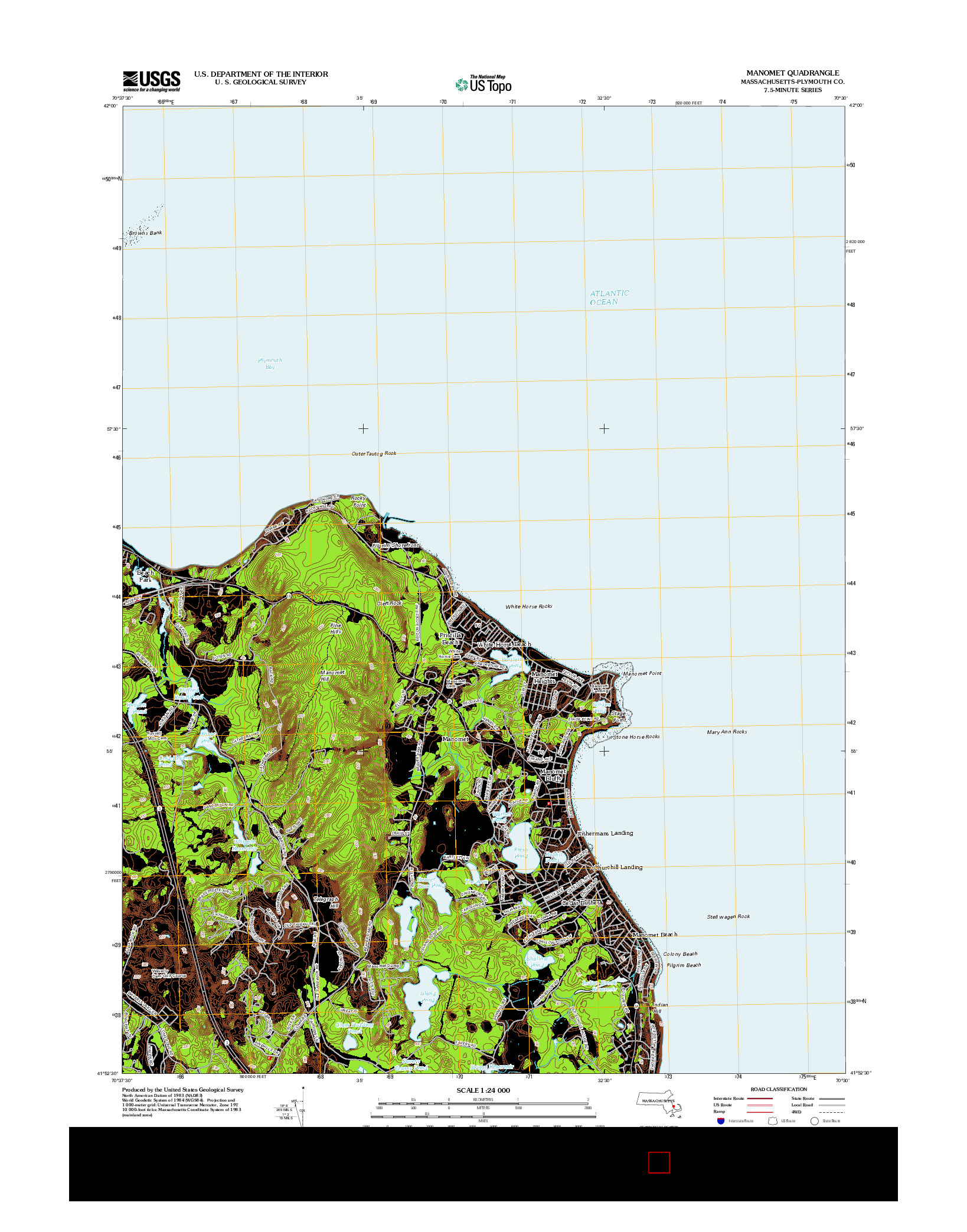 USGS US TOPO 7.5-MINUTE MAP FOR MANOMET, MA 2012