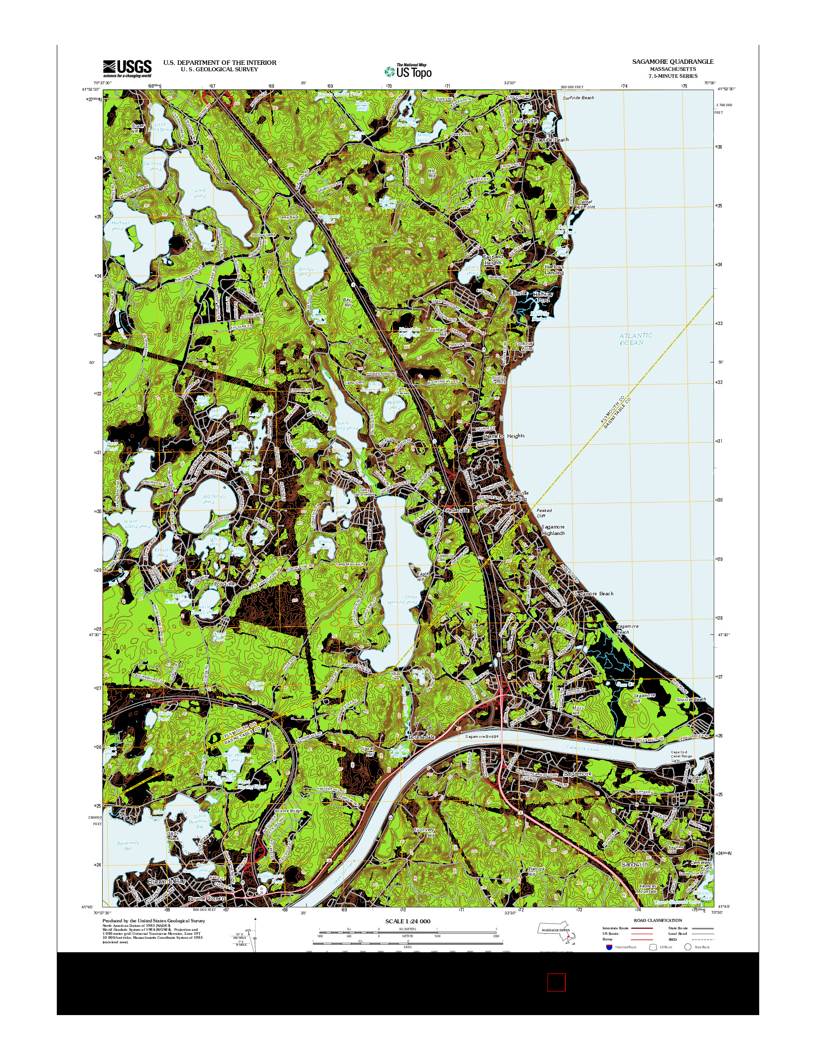 USGS US TOPO 7.5-MINUTE MAP FOR SAGAMORE, MA 2012