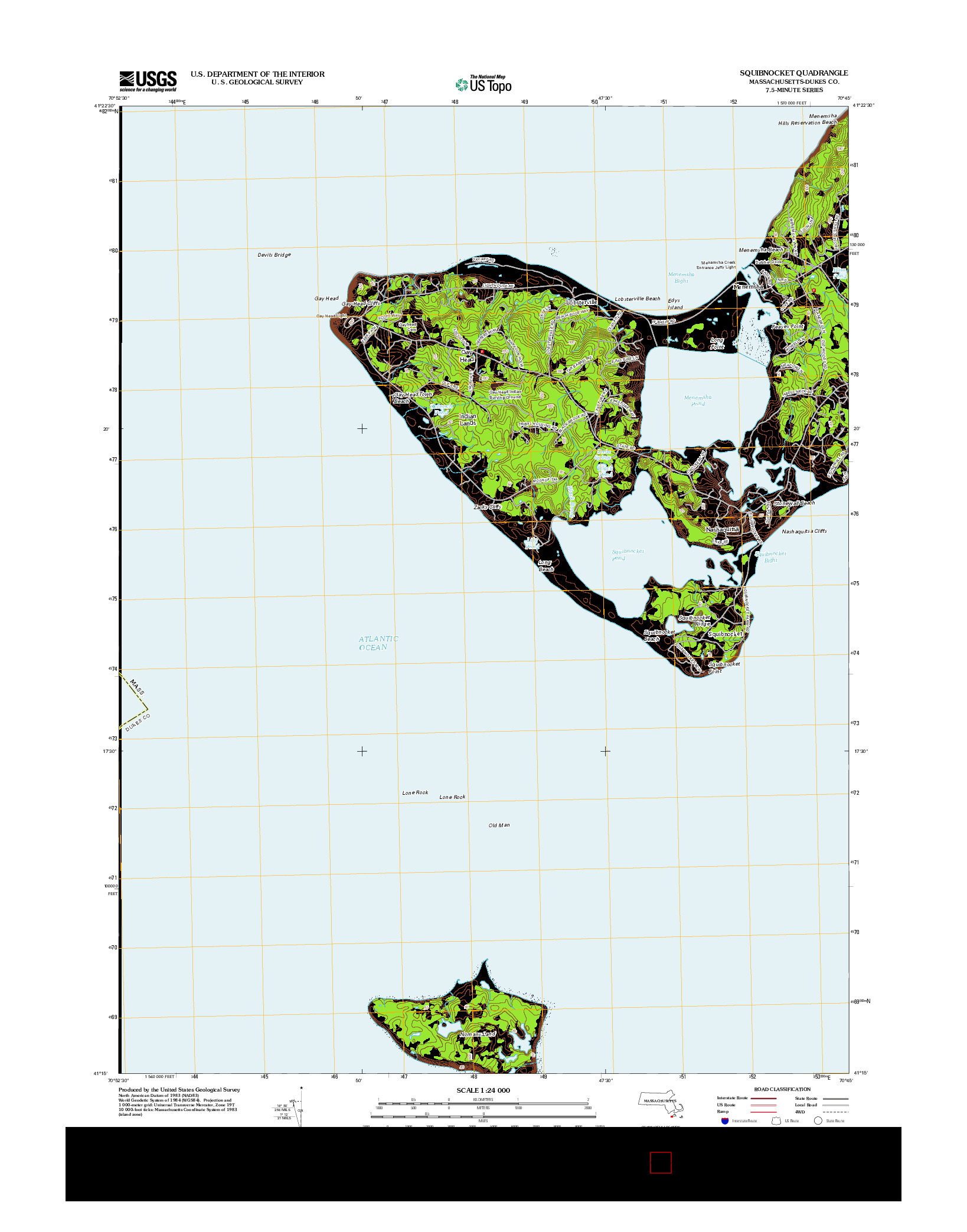 USGS US TOPO 7.5-MINUTE MAP FOR SQUIBNOCKET, MA 2012