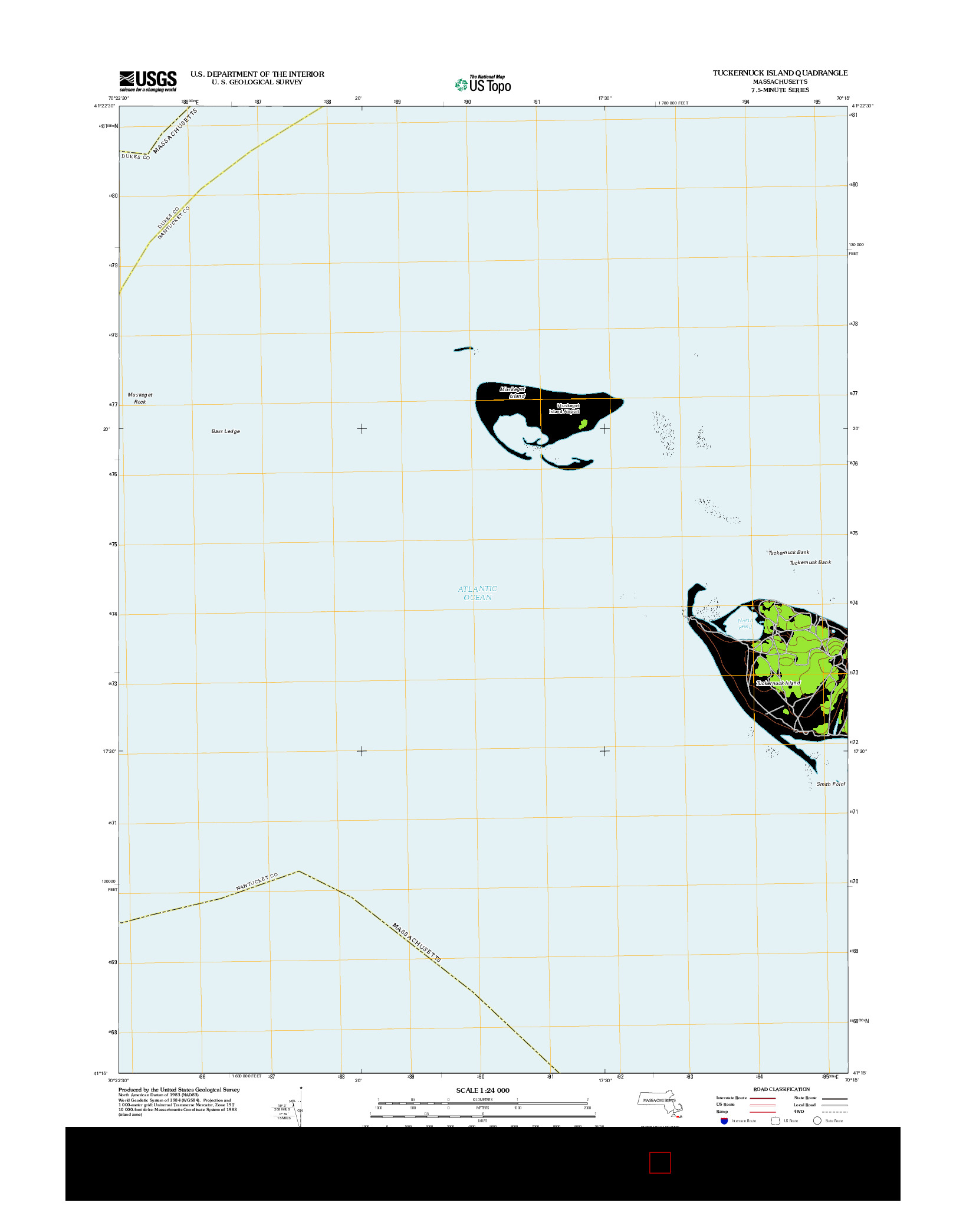 USGS US TOPO 7.5-MINUTE MAP FOR TUCKERNUCK ISLAND, MA 2012