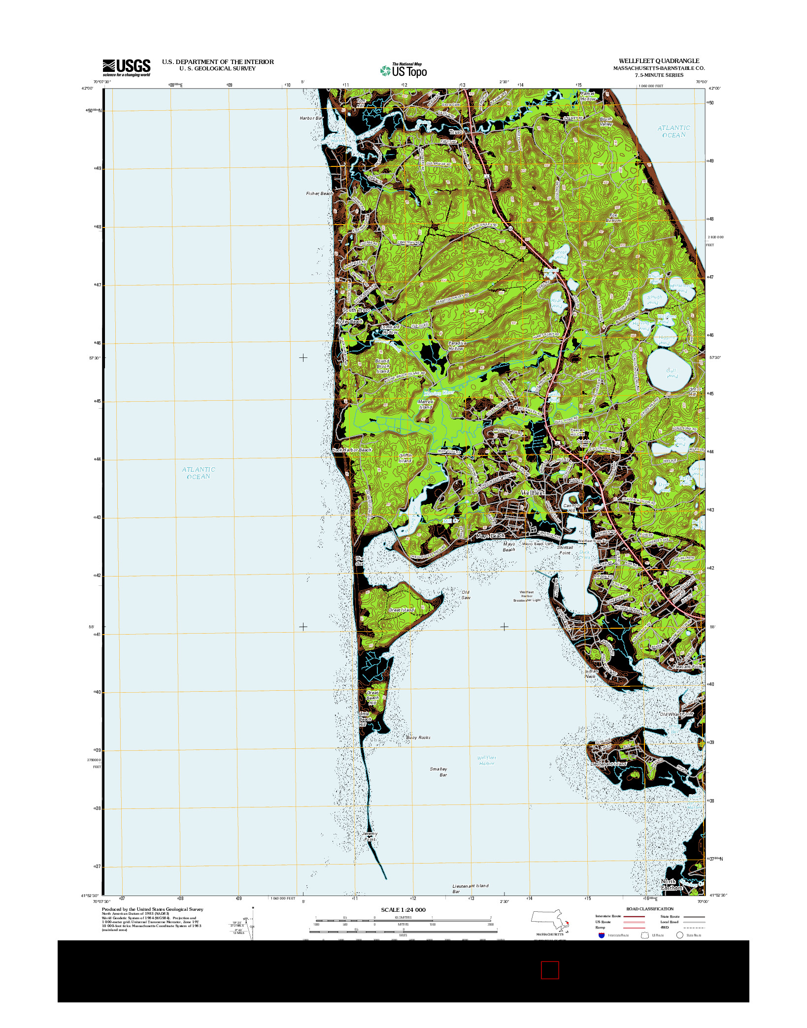 USGS US TOPO 7.5-MINUTE MAP FOR WELLFLEET, MA 2012