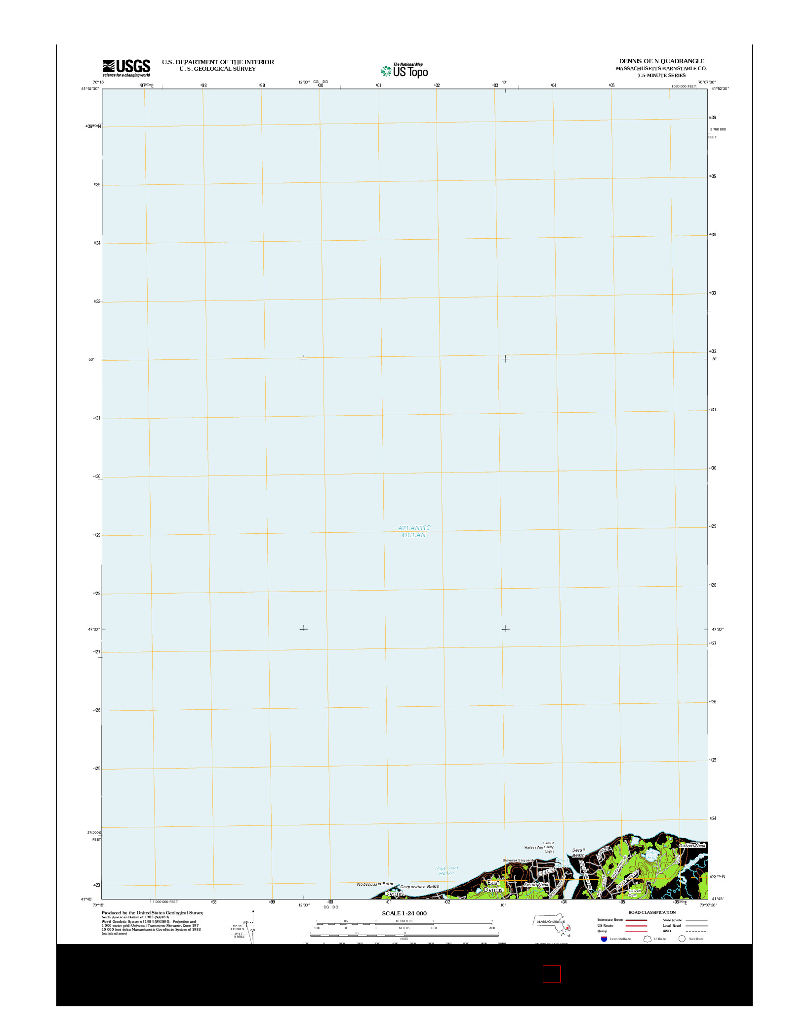 USGS US TOPO 7.5-MINUTE MAP FOR DENNIS OE N, MA 2012