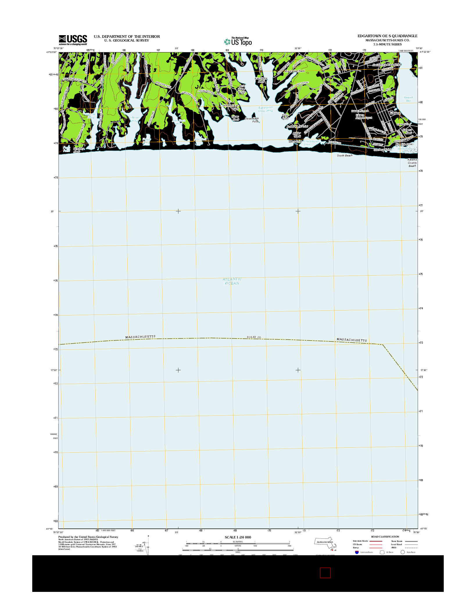 USGS US TOPO 7.5-MINUTE MAP FOR EDGARTOWN OE S, MA 2012