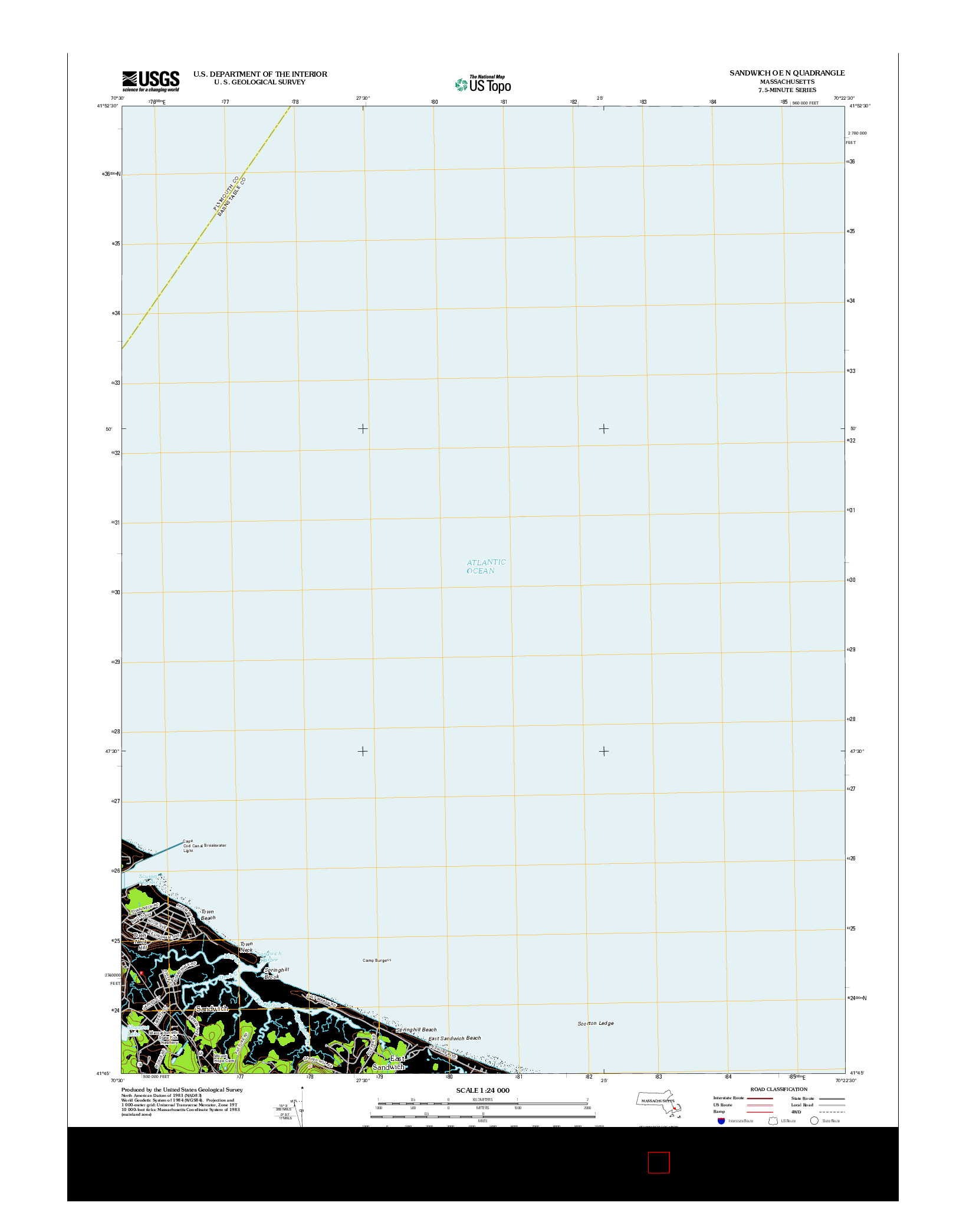 USGS US TOPO 7.5-MINUTE MAP FOR SANDWICH OE N, MA 2012