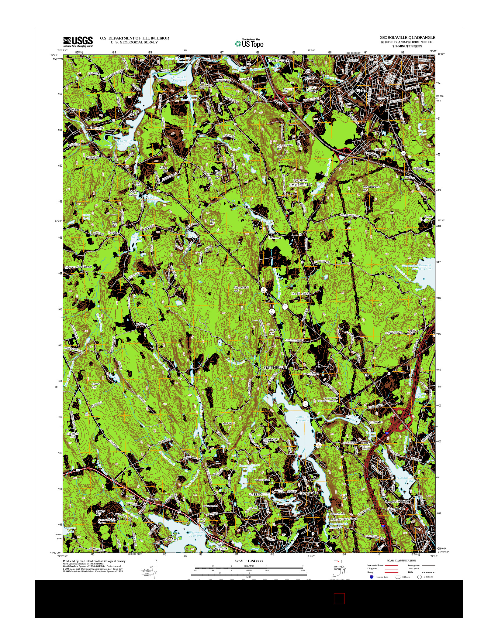 USGS US TOPO 7.5-MINUTE MAP FOR GEORGIAVILLE, RI 2012