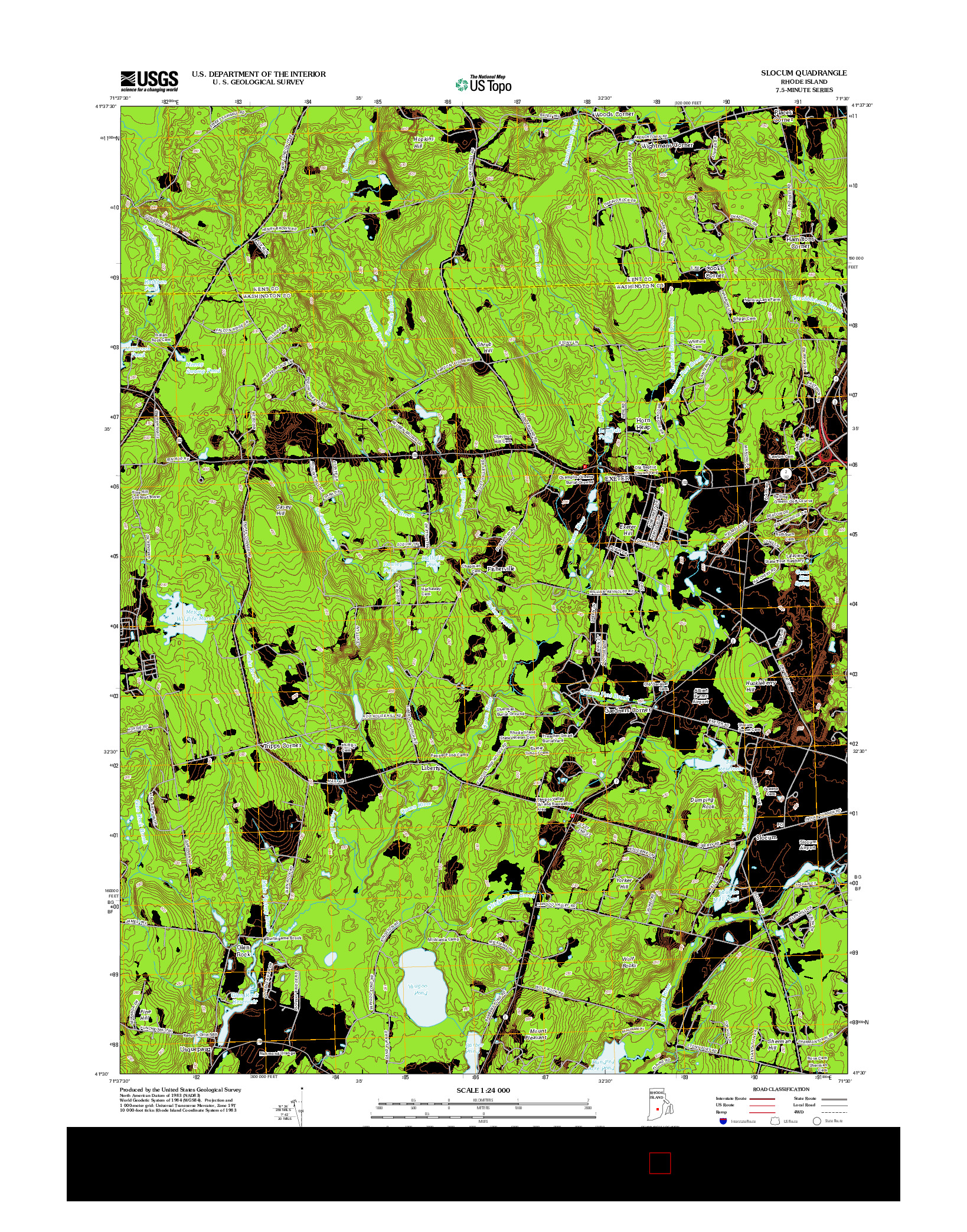 USGS US TOPO 7.5-MINUTE MAP FOR SLOCUM, RI 2012