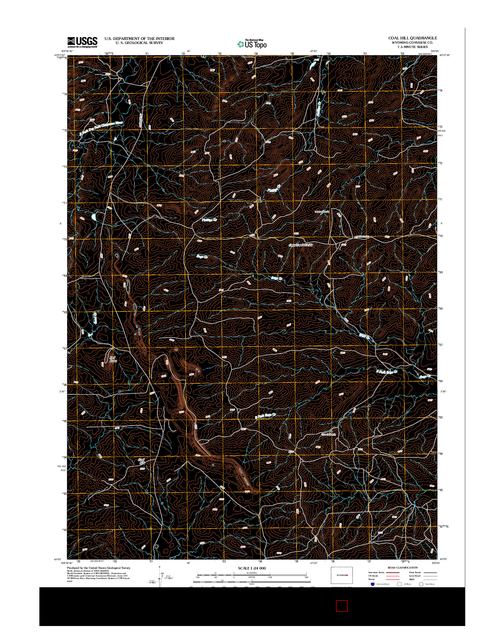 USGS US TOPO 7.5-MINUTE MAP FOR COAL HILL, WY 2012