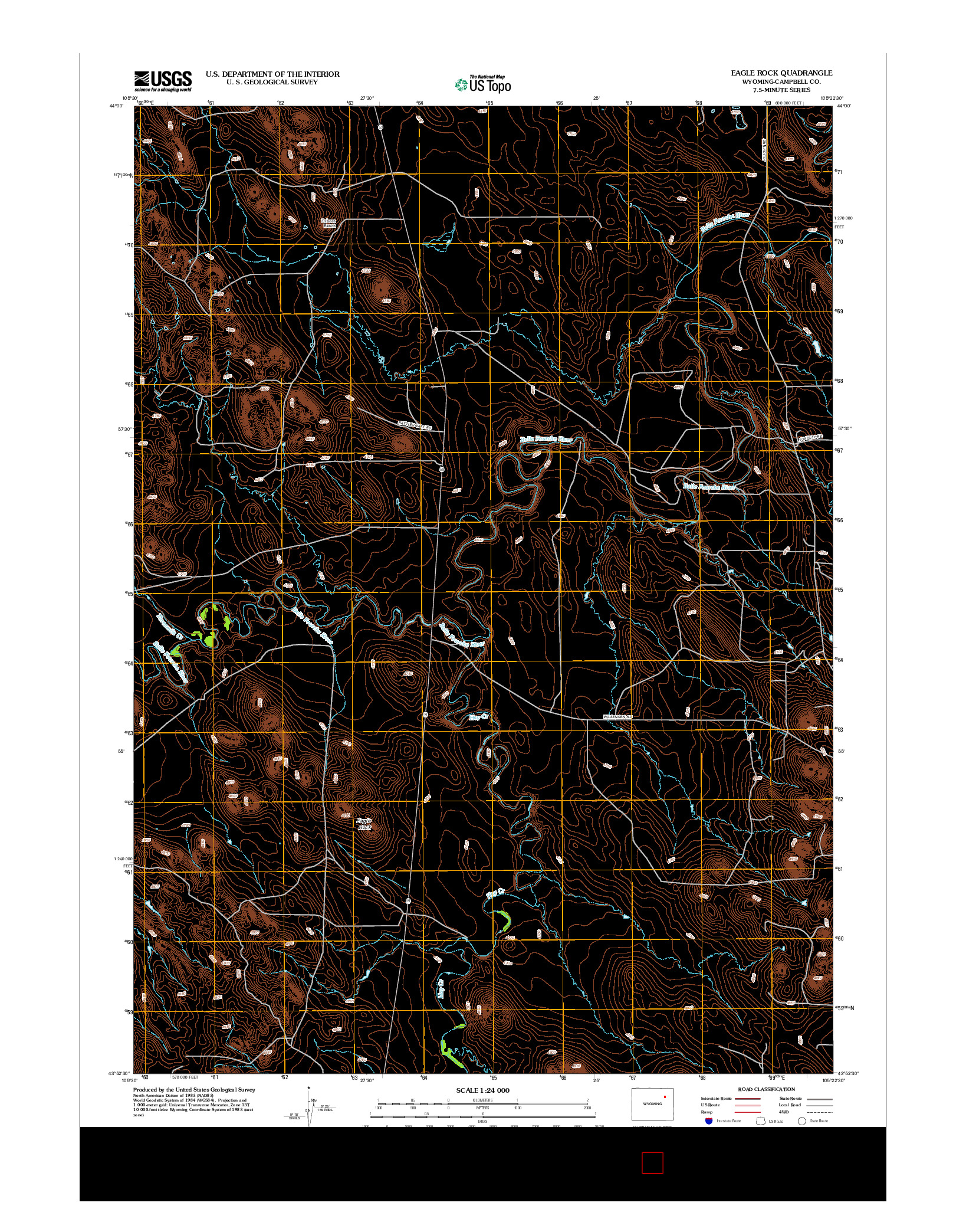 USGS US TOPO 7.5-MINUTE MAP FOR EAGLE ROCK, WY 2012